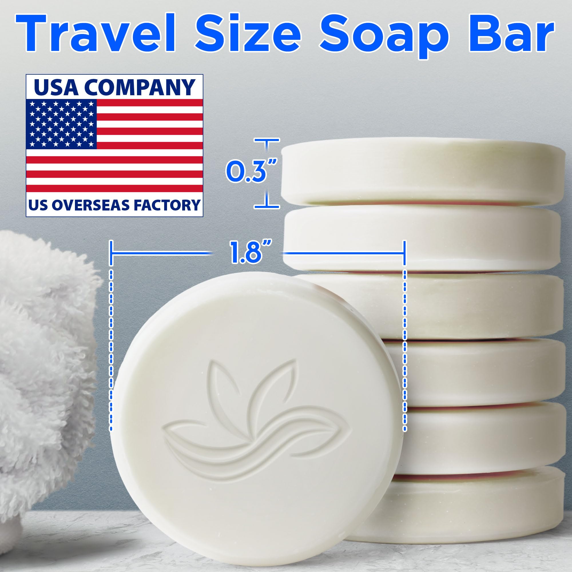 Bergman Kelly - Hotel Soap Bars - White Tea, 0.5 Oz, 200 Pk - Travel Size Luxury Bulk Amenities Bar Soap, Mini Individually Wrap