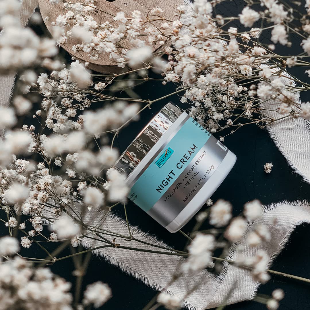 Night Cream with Collagen, Caviar Extract & Retinol - repair and moisturize skin at night - 4 oz