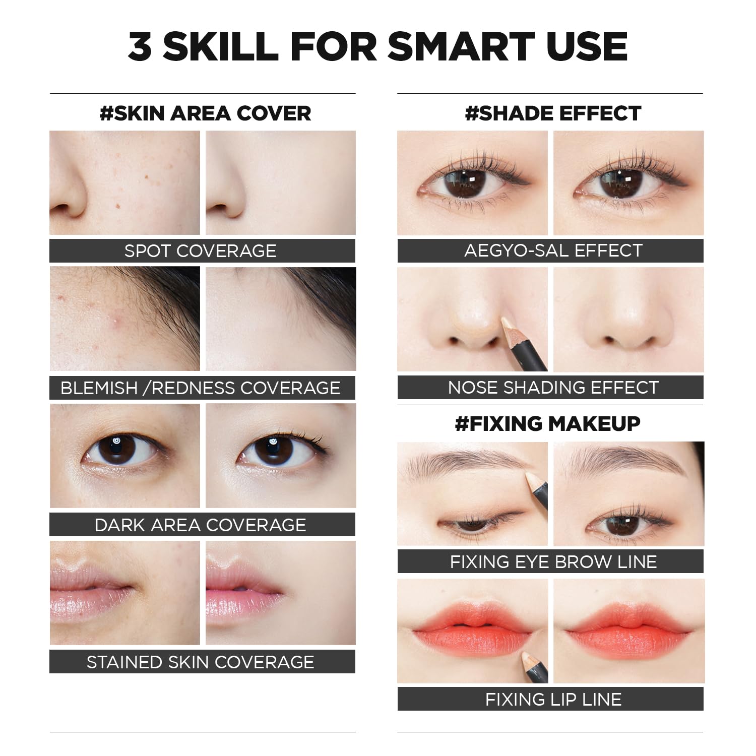 Thesaem Cover Perfection Concealer Pencil - Non Comedogenic Spot Eraser - Conceal Blemish,Aging Spot,Acne&Freckle - Multi-Use Un
