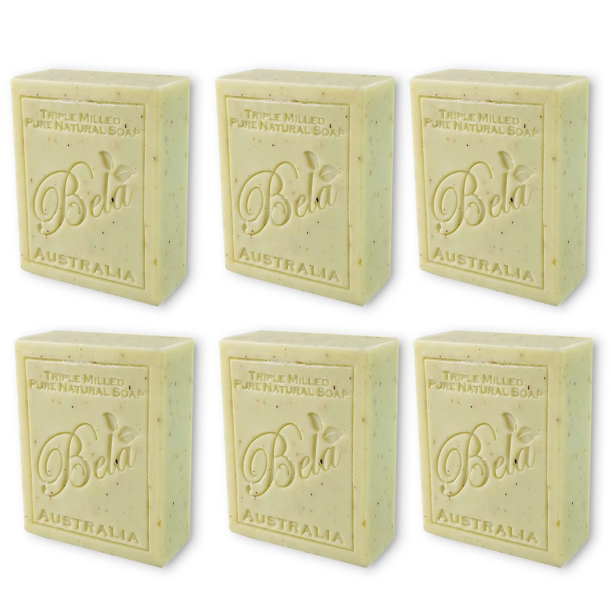Bela Bath & Beauty, Gardeners With Crushed Leaf, Bran, And Oats, Triple Milled Moisturizing Soap Bars, No Harsh Ingredients, 3.3