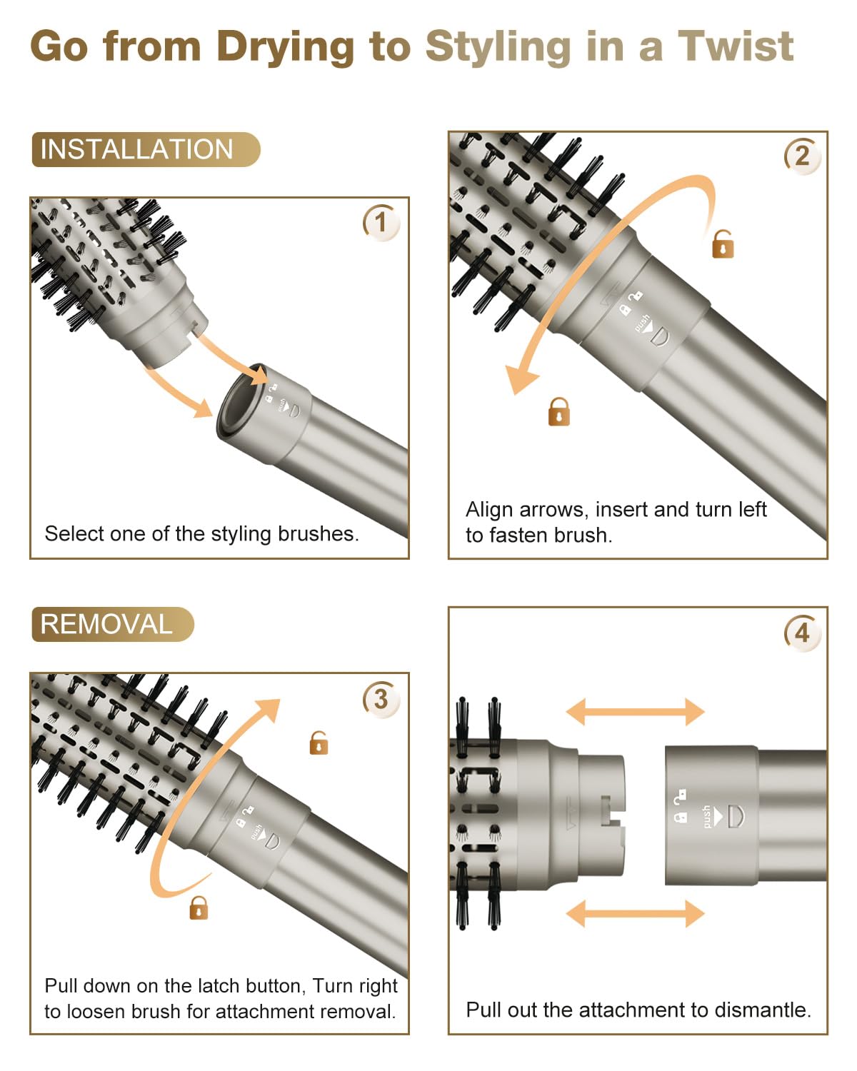 7MAGIC Hair Dryer Brush & 6 in 1 Hair Styler,110,000 RPM High-Speed Negative Ionic Hair Dryer Fast Drying, Multi Hair Styler, Pr