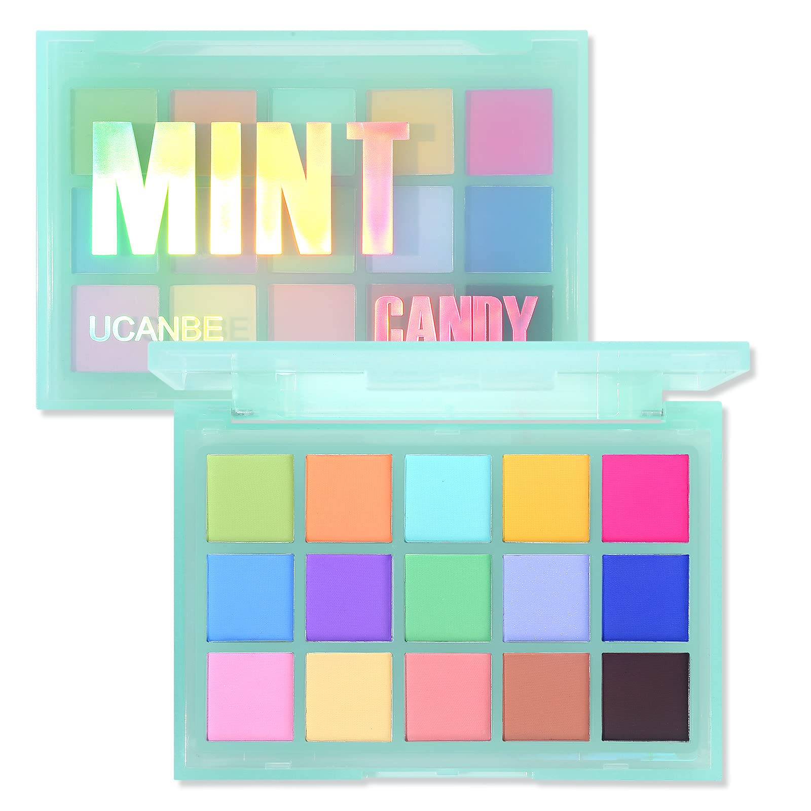 UCANBE Colorful Matte Makeup Eyeshadow Palette, 15 Shades Vibrant MACARON Pastel Eye Shadow Pallet, High Pigmented Blendable Rai