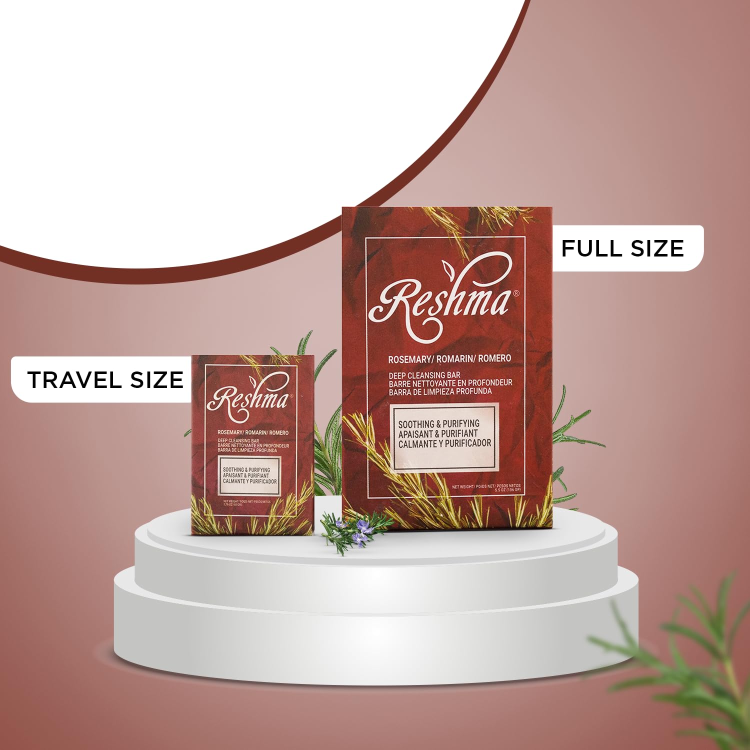 Reshma Beauty Travel Size Rosemary Soap Infused with Rosemary and Olive Oil, Face & Body Soap Bar, Bath Soap, Suitable for Norma