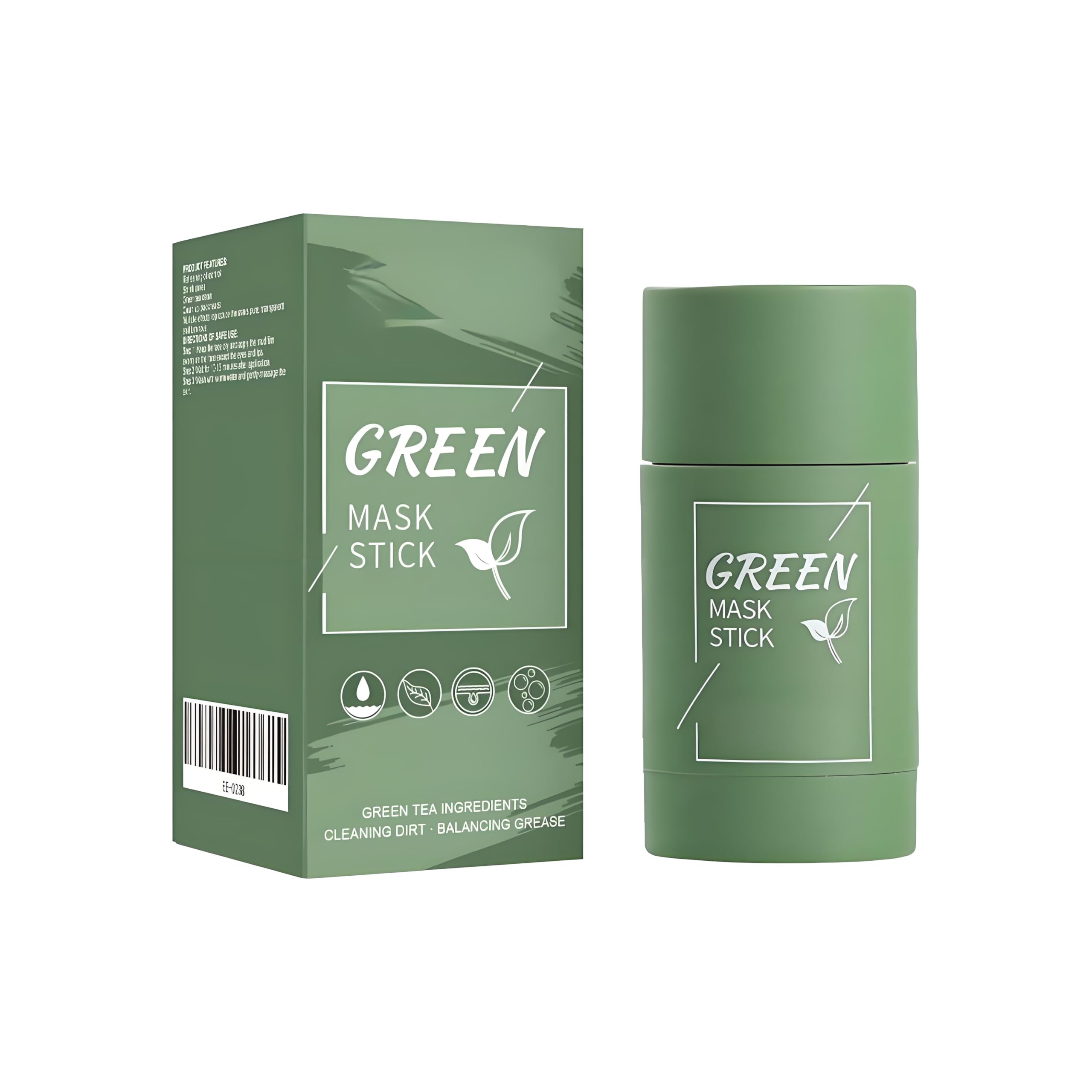 VivaBloom Green Tea Solid Mask Stick,Deep Cleansing & Hydrating Face Mask Stick for Pore Minimizing, Blackhead Removal, and Oil 