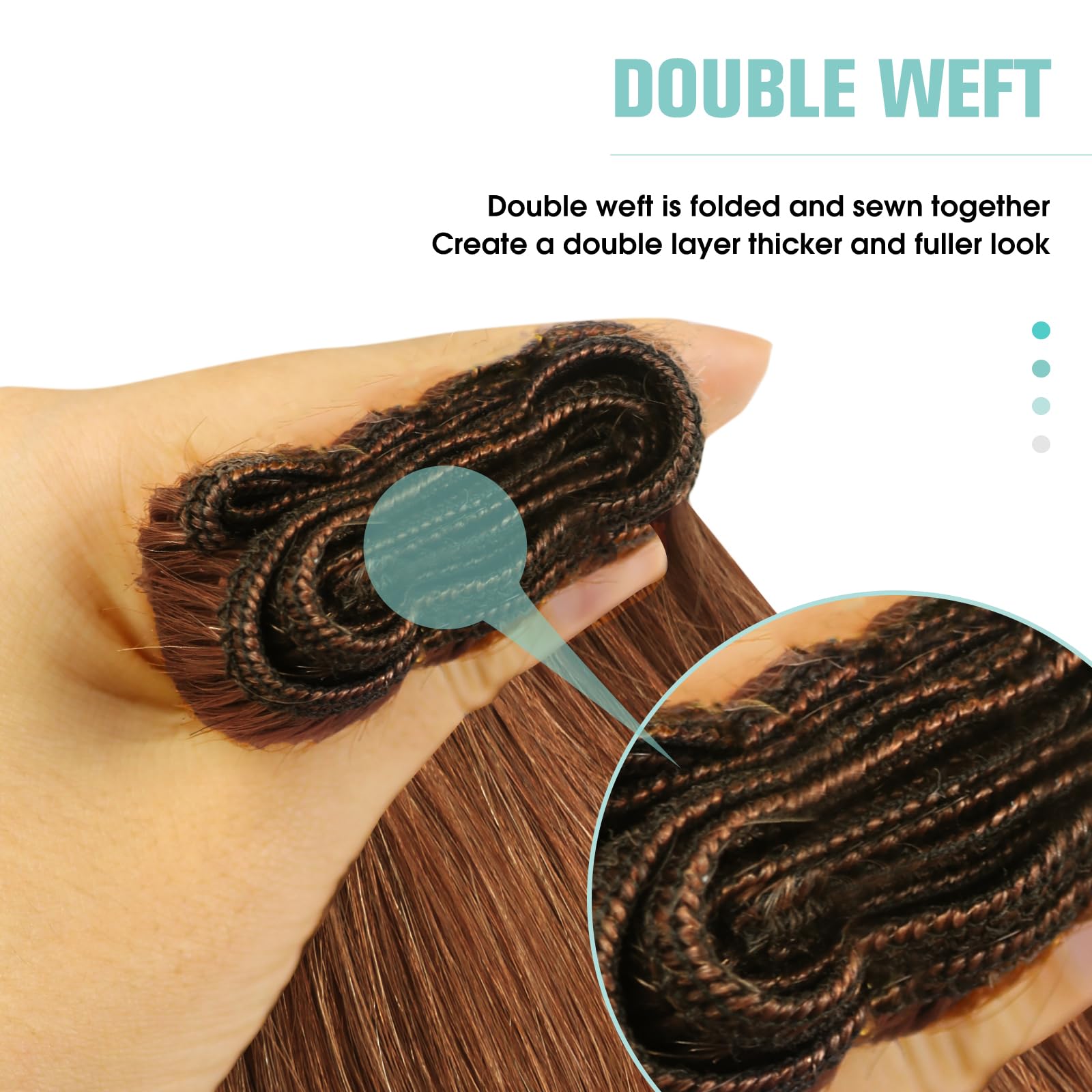 YoungSee Weft Hair Extensions Human Hair Copper Human Hair Extensions Sew in Copper Sew in Weft Hair Extensions Human Hair Strai