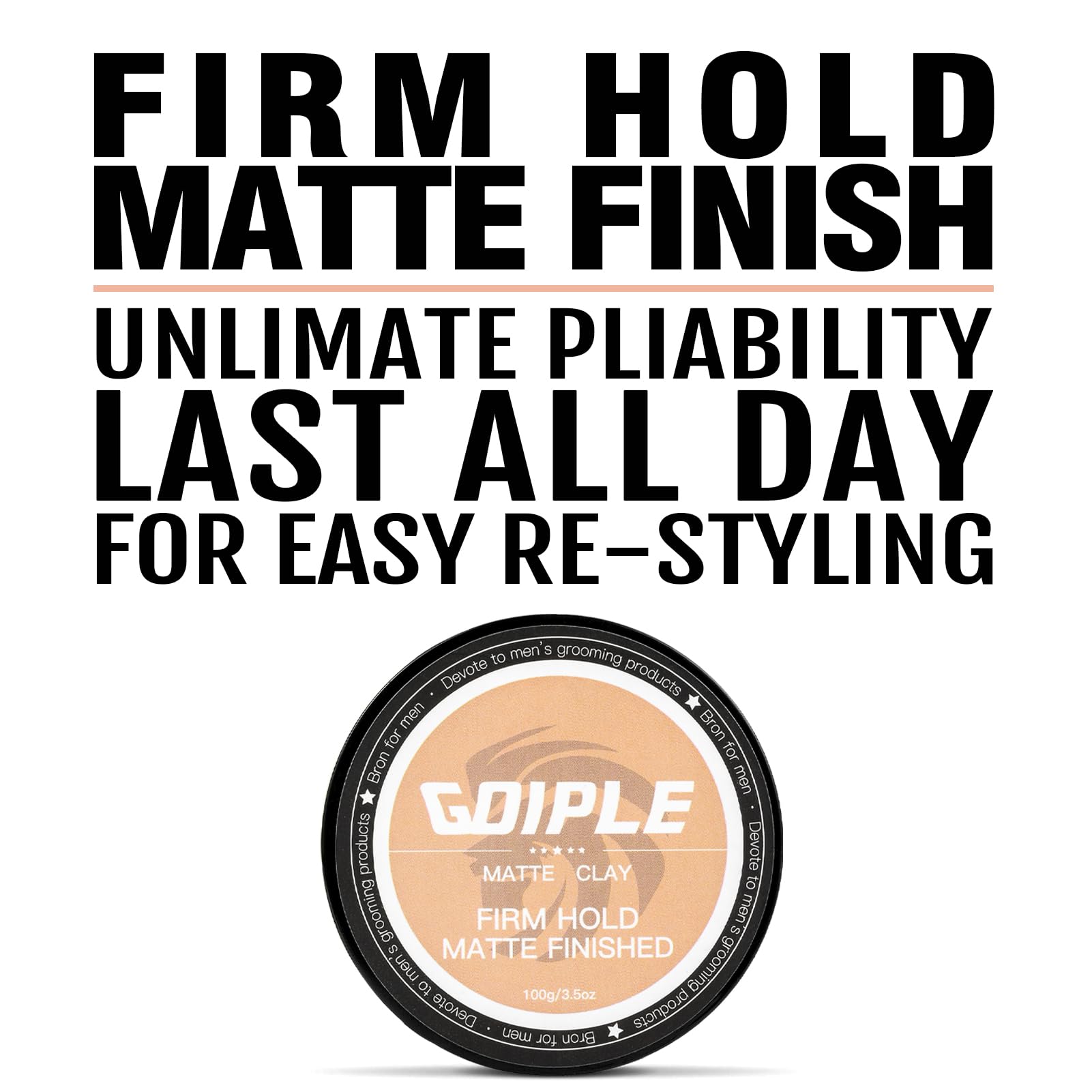 2Pcs Hair Styling Clay For Men Firm Hold, Matte Finish Hair Clay Hair Paste For Men Water Based Matte Texture Pomade Mens Hair P