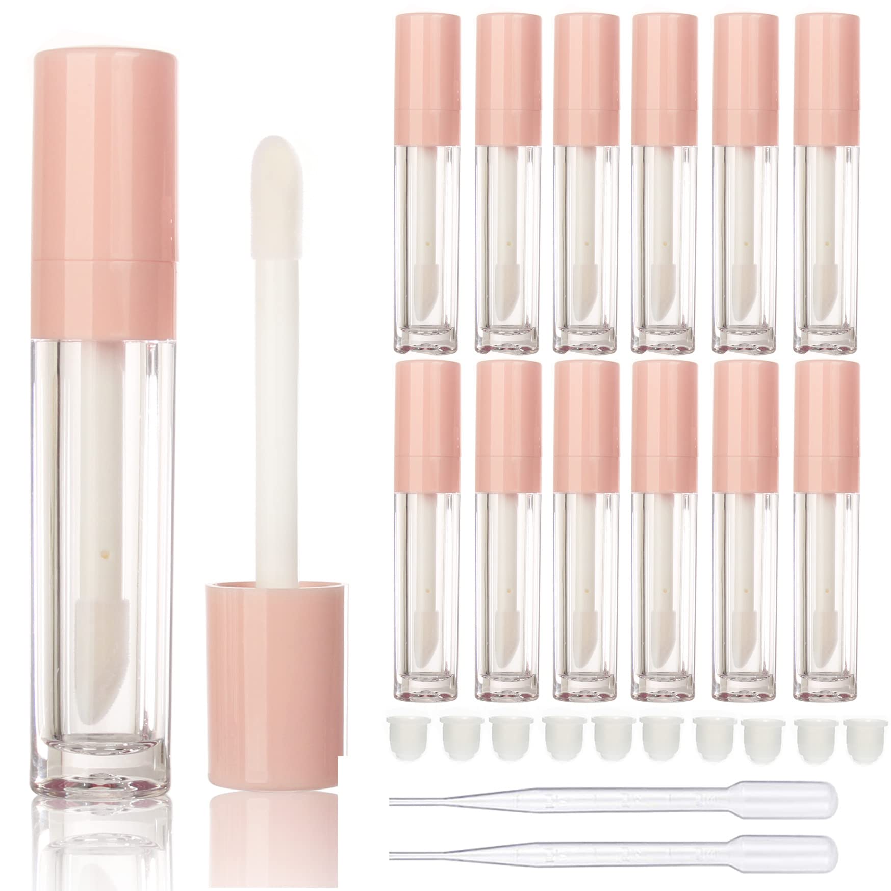 Cosidea 14Pcs Empty 8Ml Big Wand Lip Gloss Tube Concealer Tube Packing (Pink), Pink