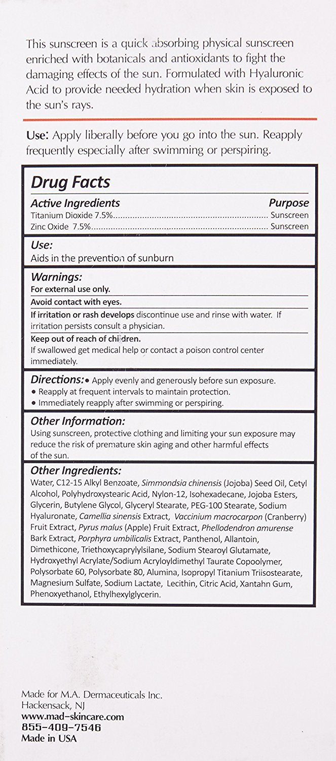 M.A.D Skincare Environmental On Guard Physical Skinscreen SPF 30 - Clear