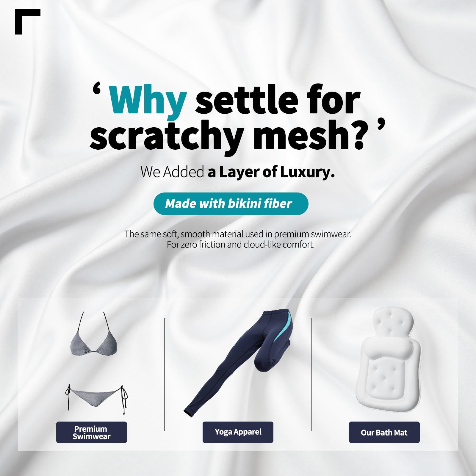 Bath Pillows for Tub, Skin Friendly Bathtub Cushion for Head and Neck with Soft 5D Mesh Fabric and 54 Non-Slip Suction Cups, Rel