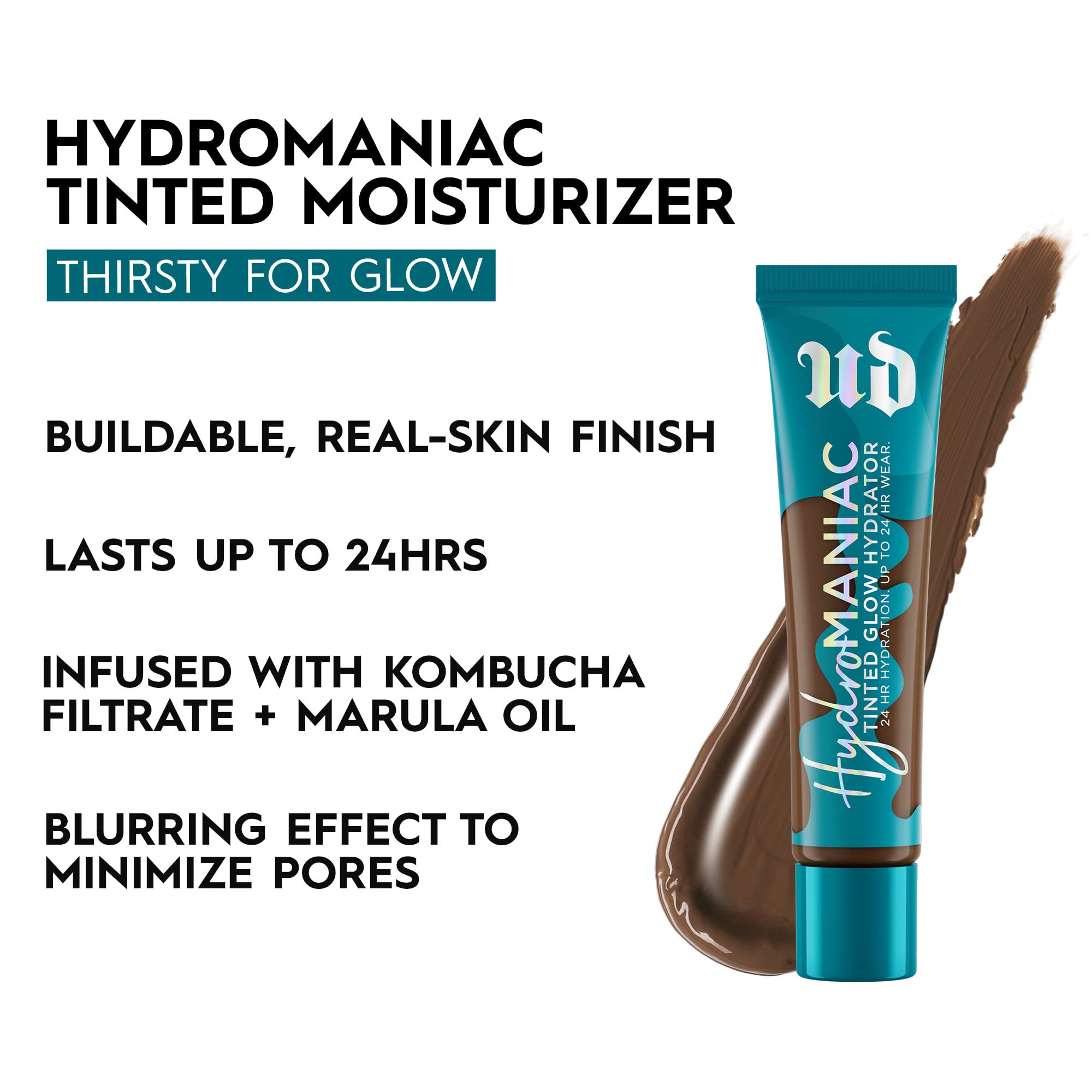Urban Decay Hydromaniac Dewy Foundation (81 Deeper Neutral), Hydrating Tinted Moisturizer For Dry Skin, Buildable Medium Coverag