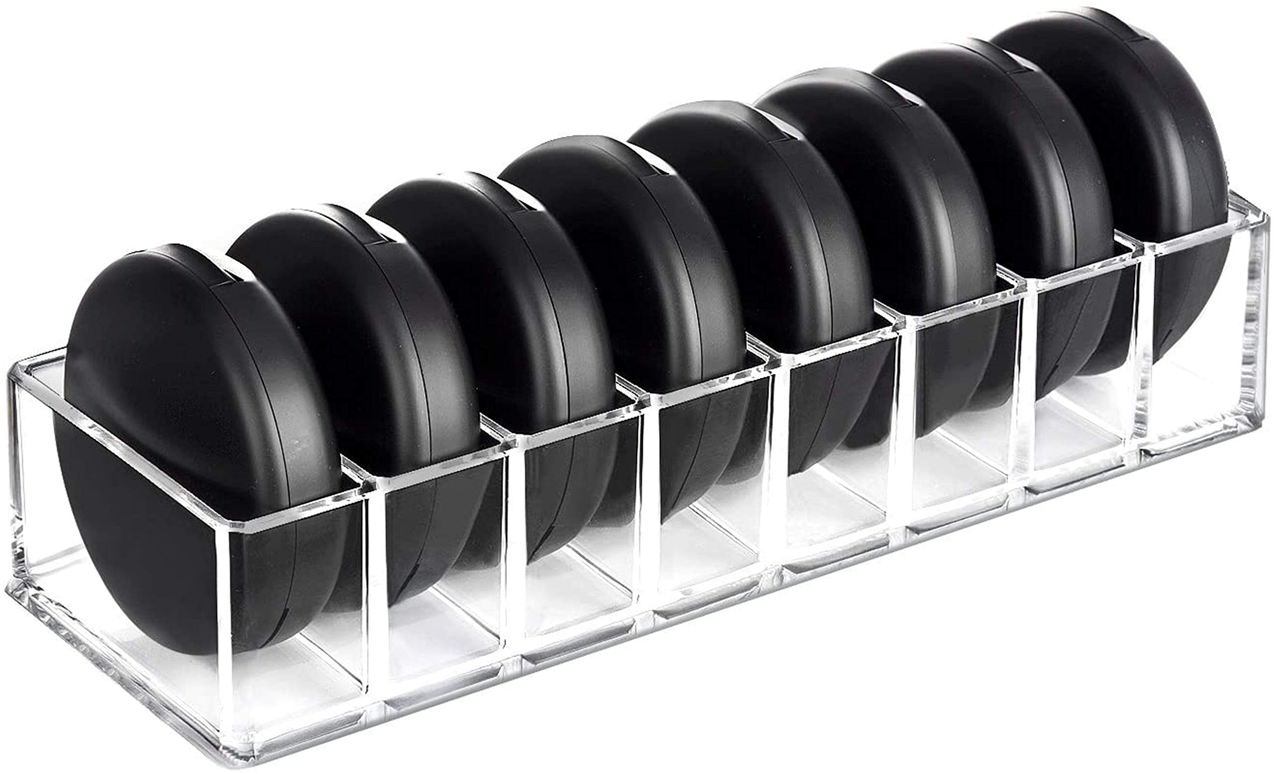 Hblife Clear Acrylic Makeup Compact Organizer, 8 Spaces Vanity Organizer Stand Eyeshadow Pallet Storage For Lipstick Bronzer Pow