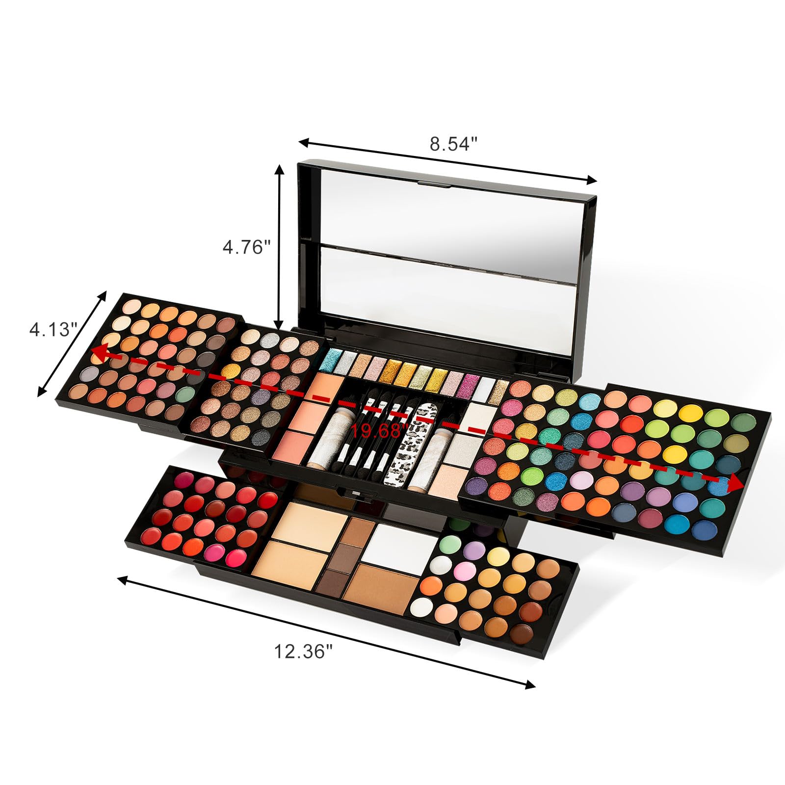 MISS ROSE M 187 Colors Professional Makeup Palette - All-in-One Kit With Eye Shadows, Lipsticks, Mascara, Foundations, Blushes,