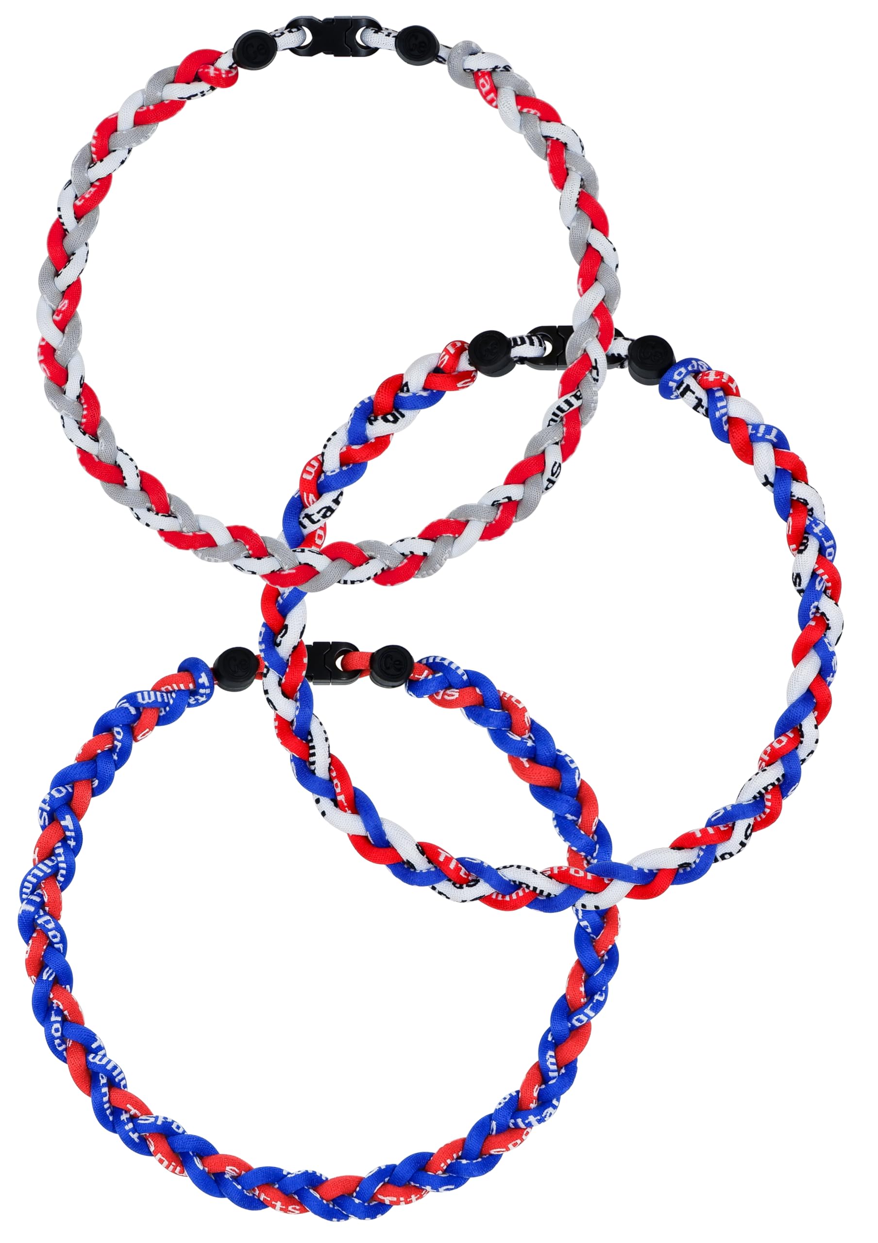 SUPBOMM 3 pcs Baseball Rope Necklaces, League Team Colors Braided Necklace, Baseball Team Gifts, Cubs