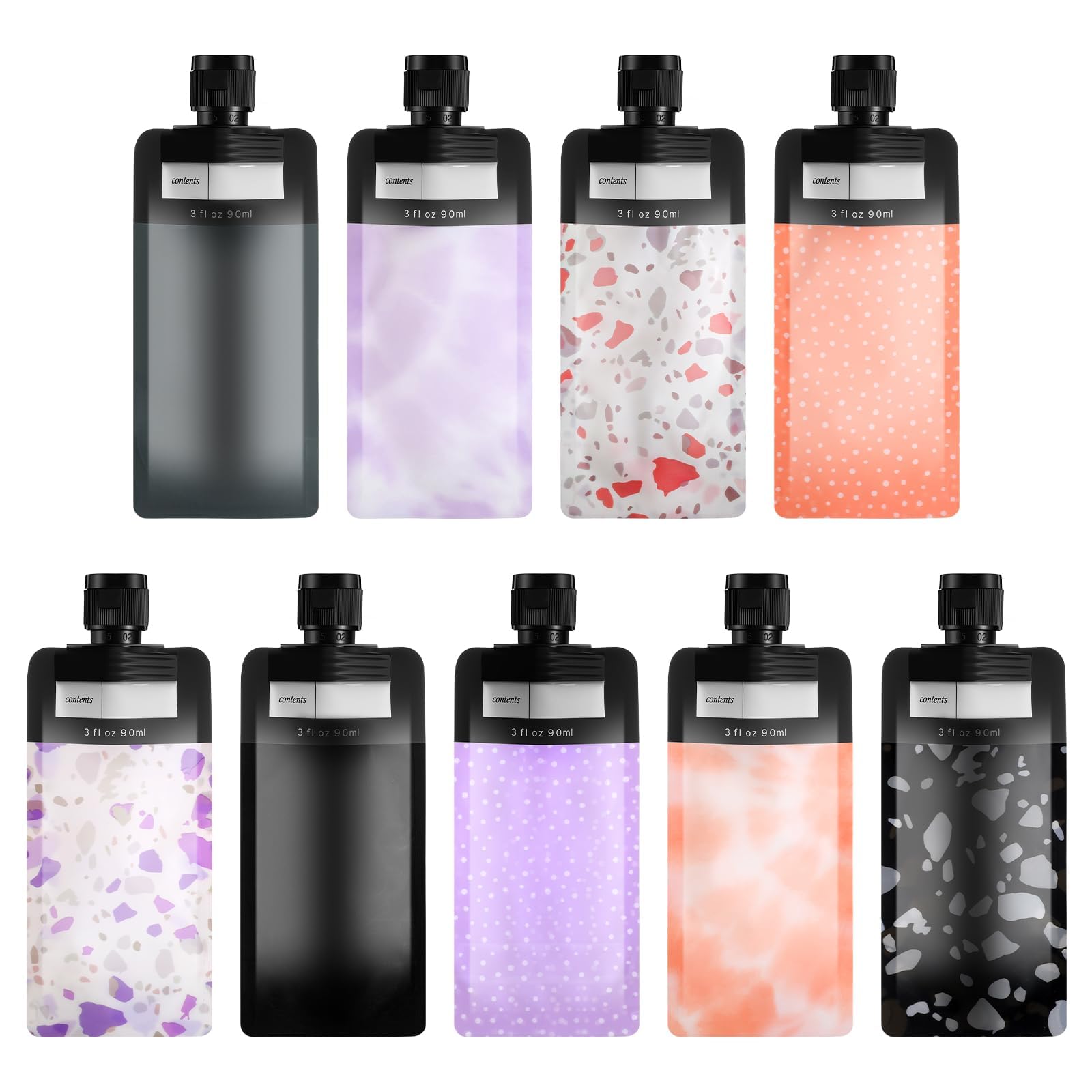 9 Pcs Travel Shampoo Pouches, 90Ml LeakResistant Silicone Pouches, For Women Beauty Accessories & Toiletry Organizer, For Multi