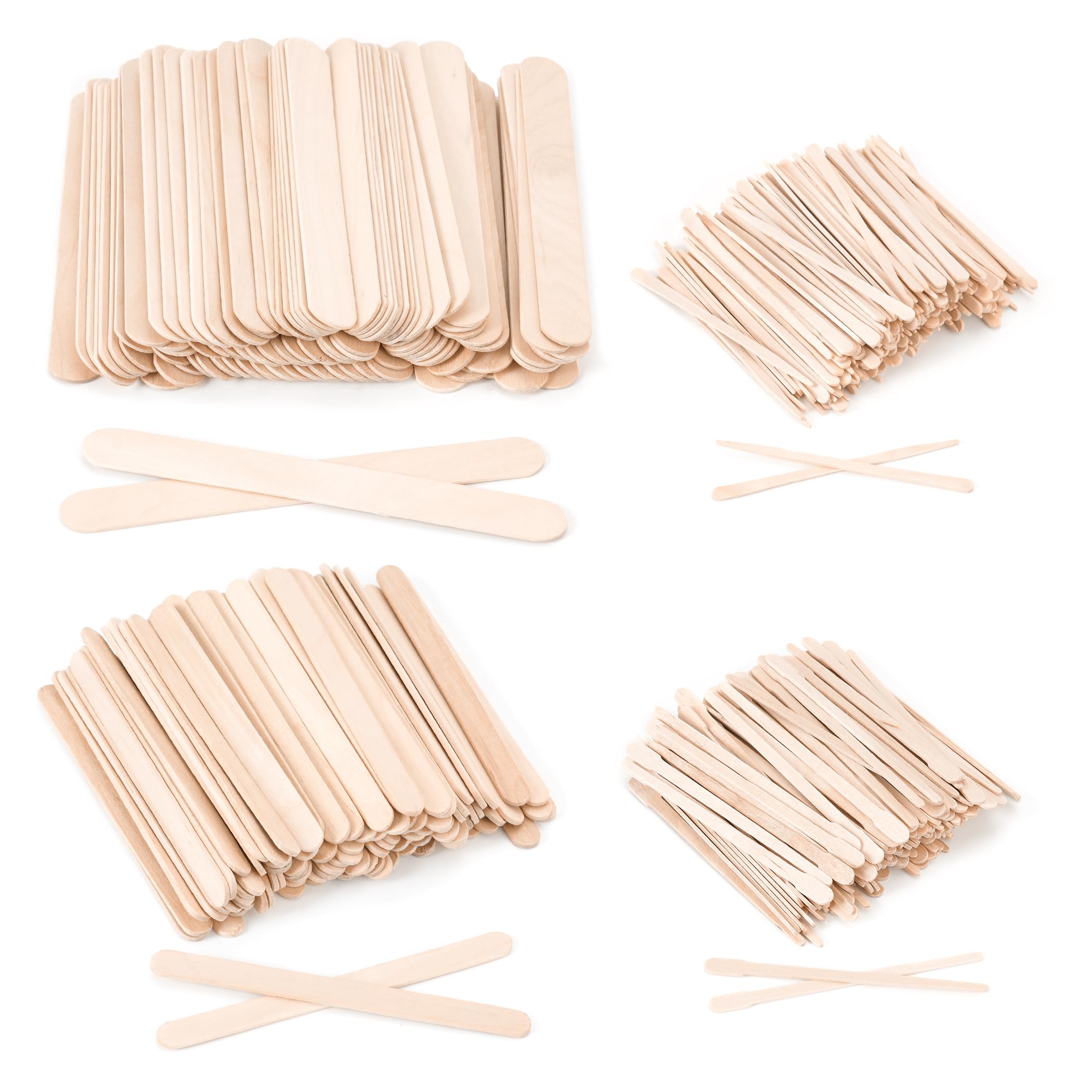 1000Pcs Waxing Sticks - 4 Style Assorted Wood Wax Sticks for Body Face Hair Removal, Eyebrow Lip Nose Small Waxing Applicator St