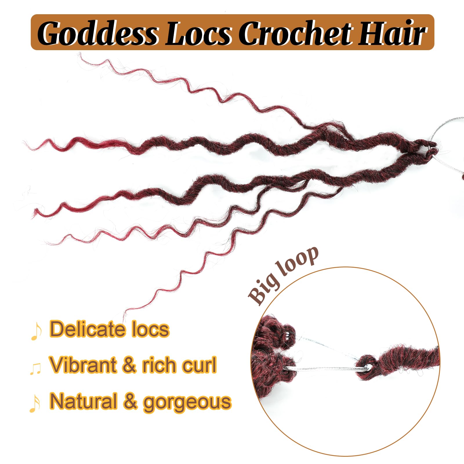 Forevery Goddess Locs Crochet Hair 22 Inch Faux Locs Crochet Hair 6Packs Prelooped Crochet Hair For Black Women Locs Crochet Hai
