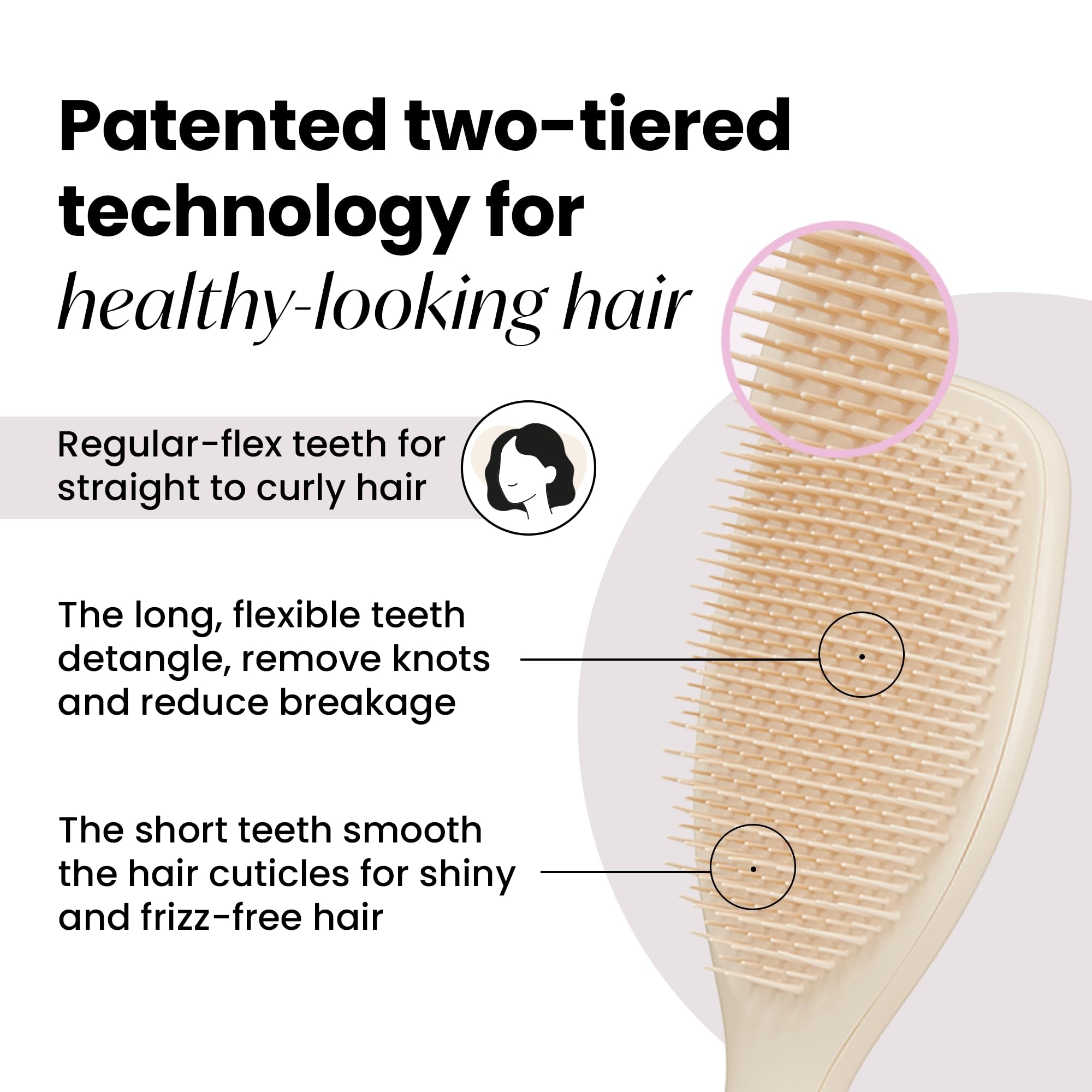 Tangle Teezer Large Ultimate Detangler Hairbrush for Wet & Dry Hair, Eliminates Knots & Reduces Breakage for Long, Thick, & Curl