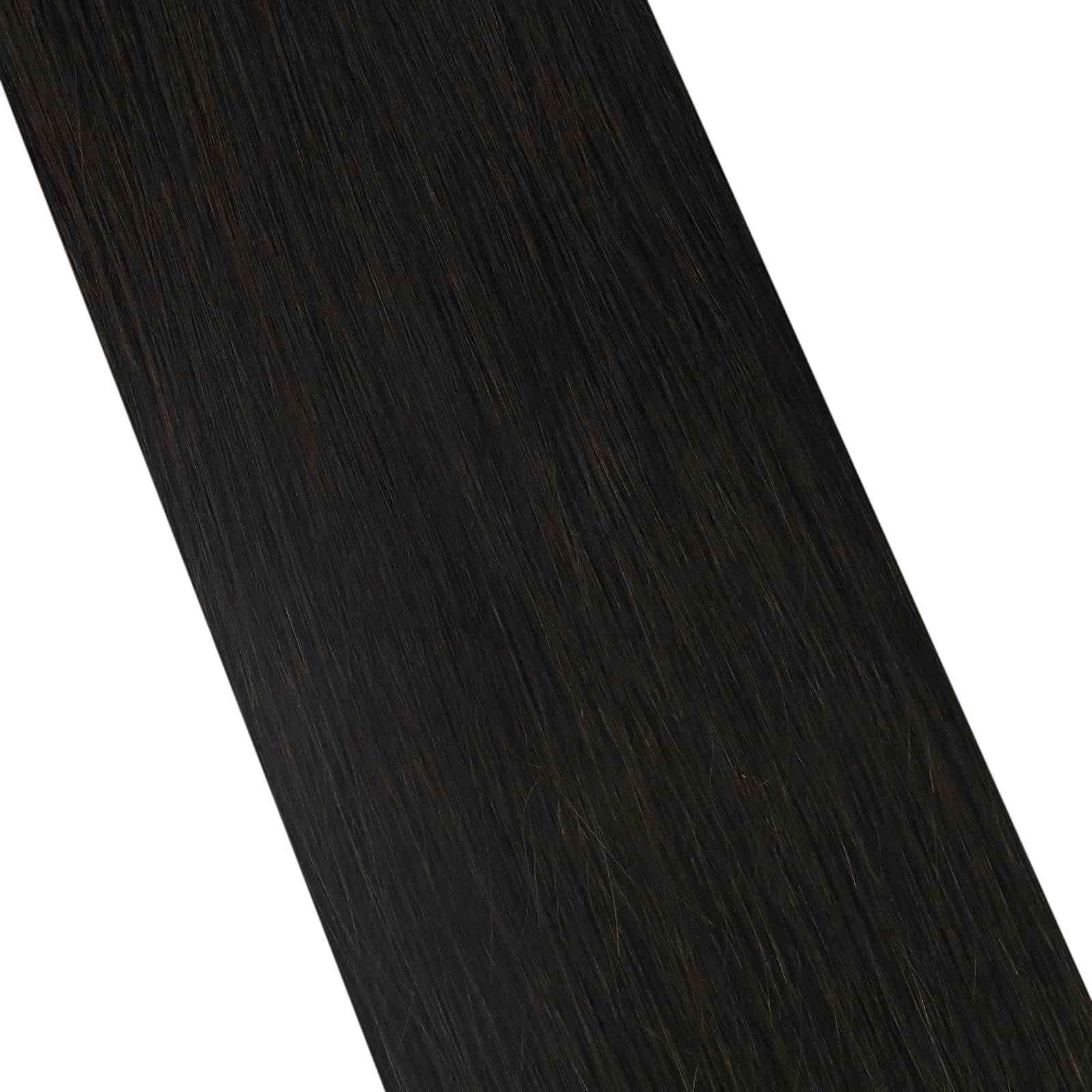 Ugeat 16 Inch Clip In Extensions Human Hair #2 Darkest Brown Clip In Hair Extensions Real Human Hair Double Weft With Lace Clip