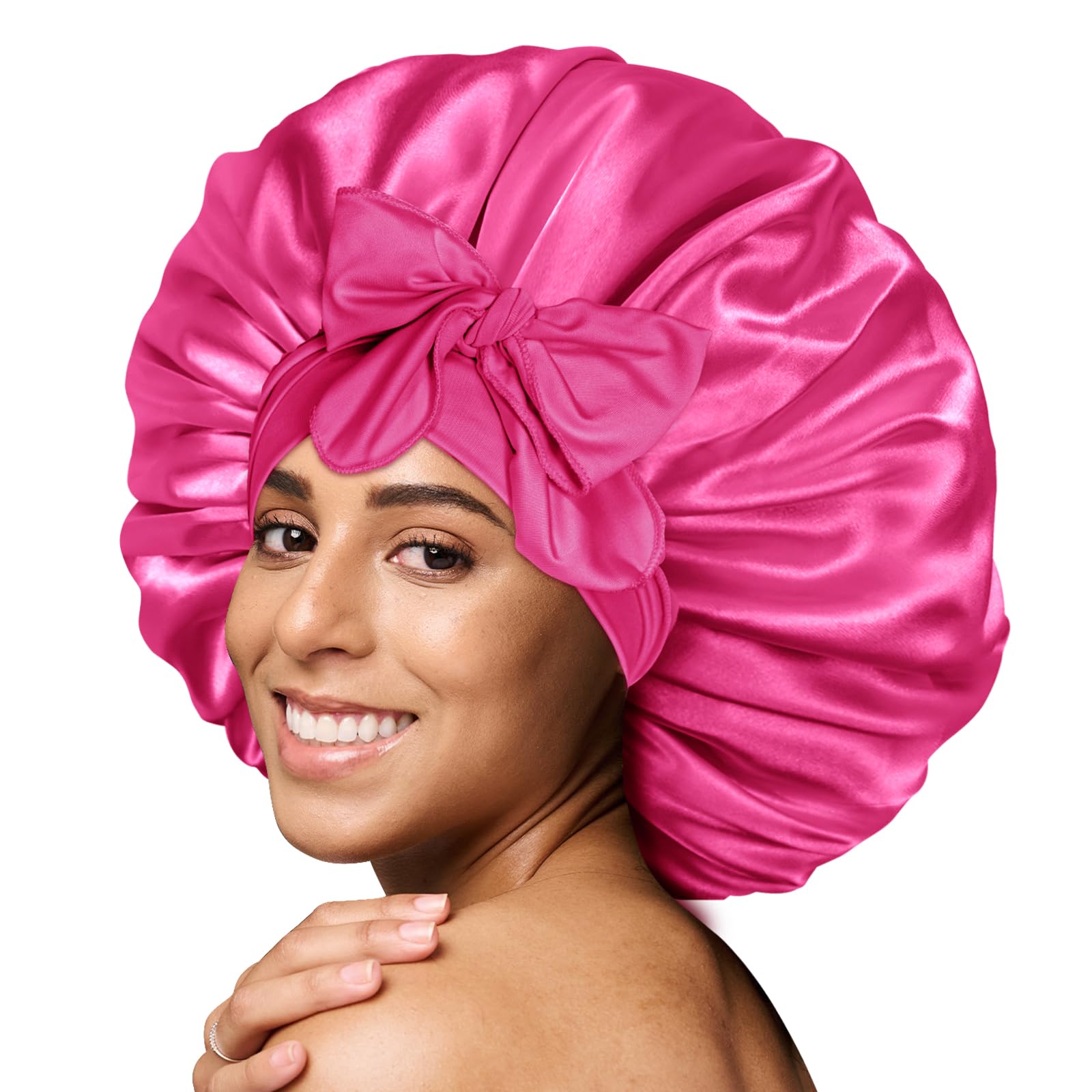 BONNET QUEEN Silk Bonnet for Sleeping Women Satin Bonnet Hair Bonnet Large Bonnet night sleep cap wrap for curly hair with tie b