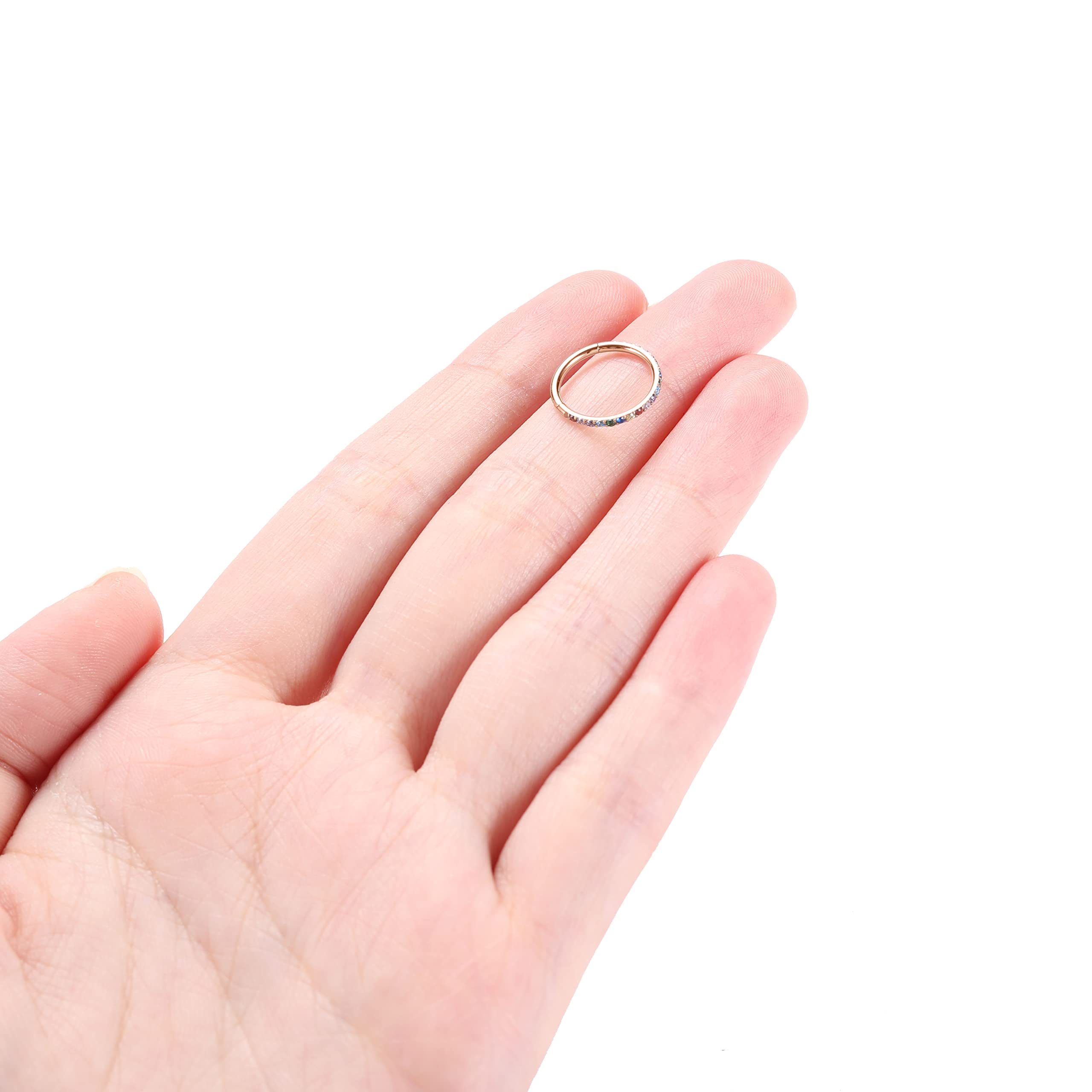 FUNLMO 20G Nose Rings Nose Hoop 8mm Septum Jewelry Septum Ring Septum Clicker Conch Nose Piercing Jewelry Surgical Steel Cartila