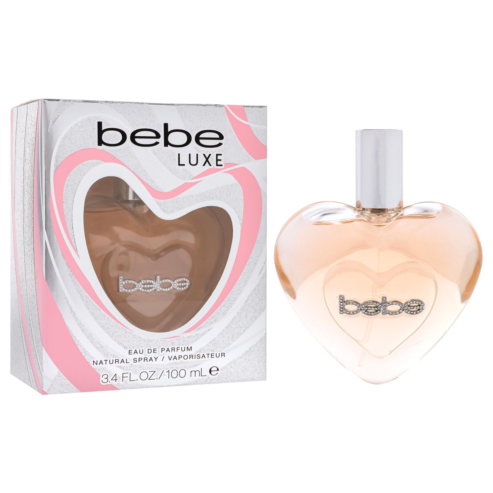 Bebe Luxe Eau de Parfum Spray for Woman - Long Lasting Floral Womens Fragrances - Notes of Mango, Rose, Jasmine, Peony, Vanilla 