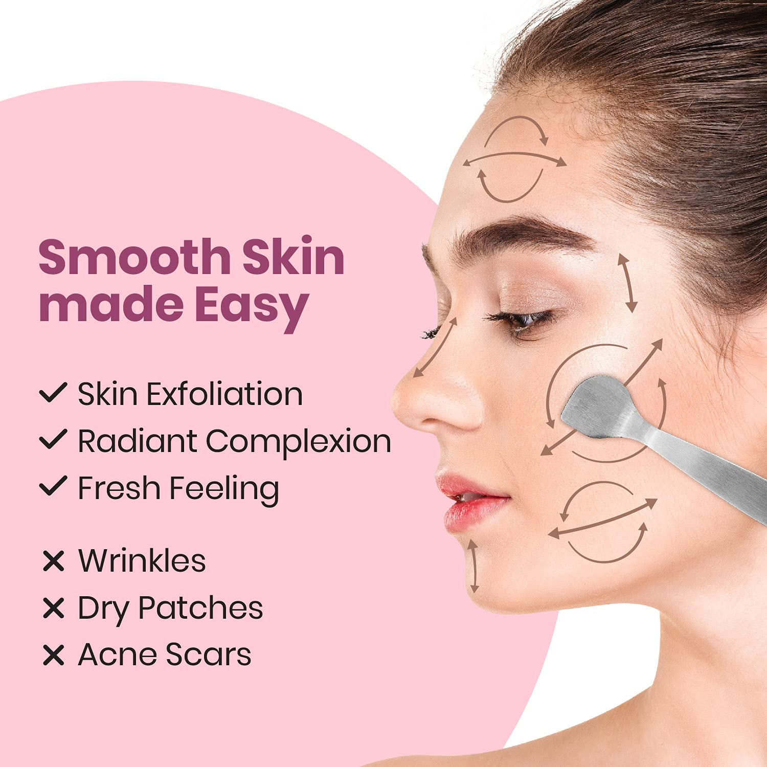 Lindo Beauty Buffer - Microdermabrasion Tool, Diamond Infused, Embedded Silicone Lip Scrubber, For Smooth Skin, Radiant Complexi