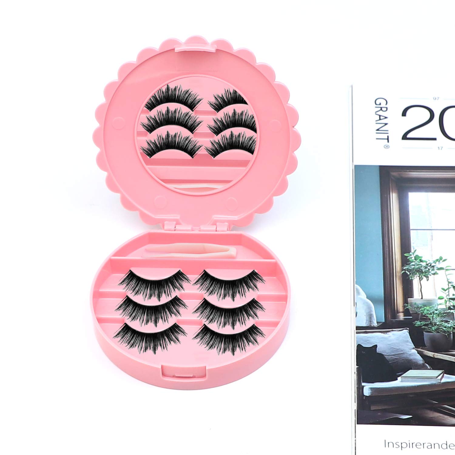 Auear, 2 Pack Of Bow Eyelashes Case Plastic Eyelashes Case Pink Storage Eyelashes Box For Travel Women And Girls
