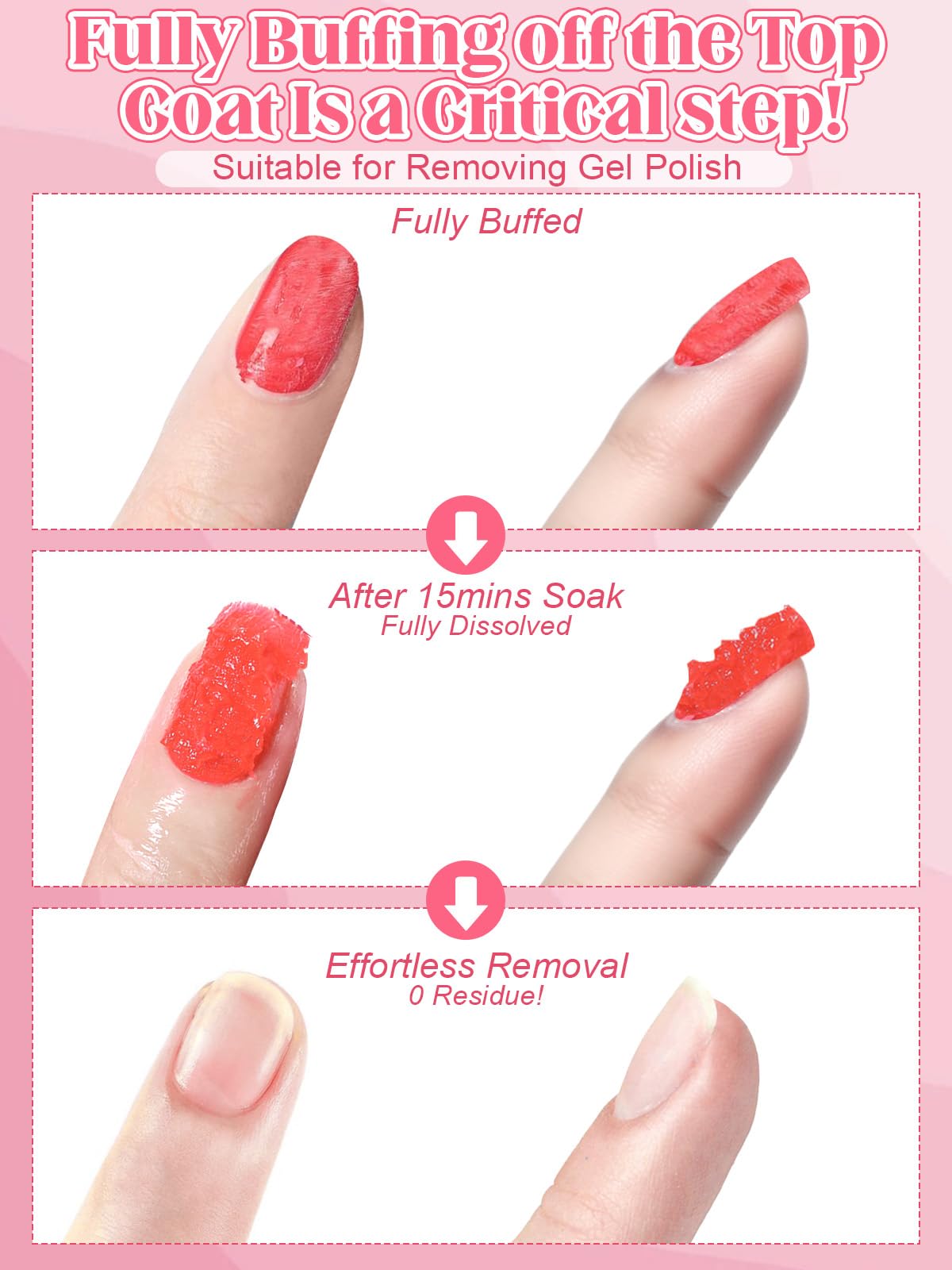 EBANKU Nail Polish Remover Kit, 120ML Gel Remover with Cuticle Oil 10 pcs Nail Clips, 50pcs Nail Foil and Tools Quick Removal fo