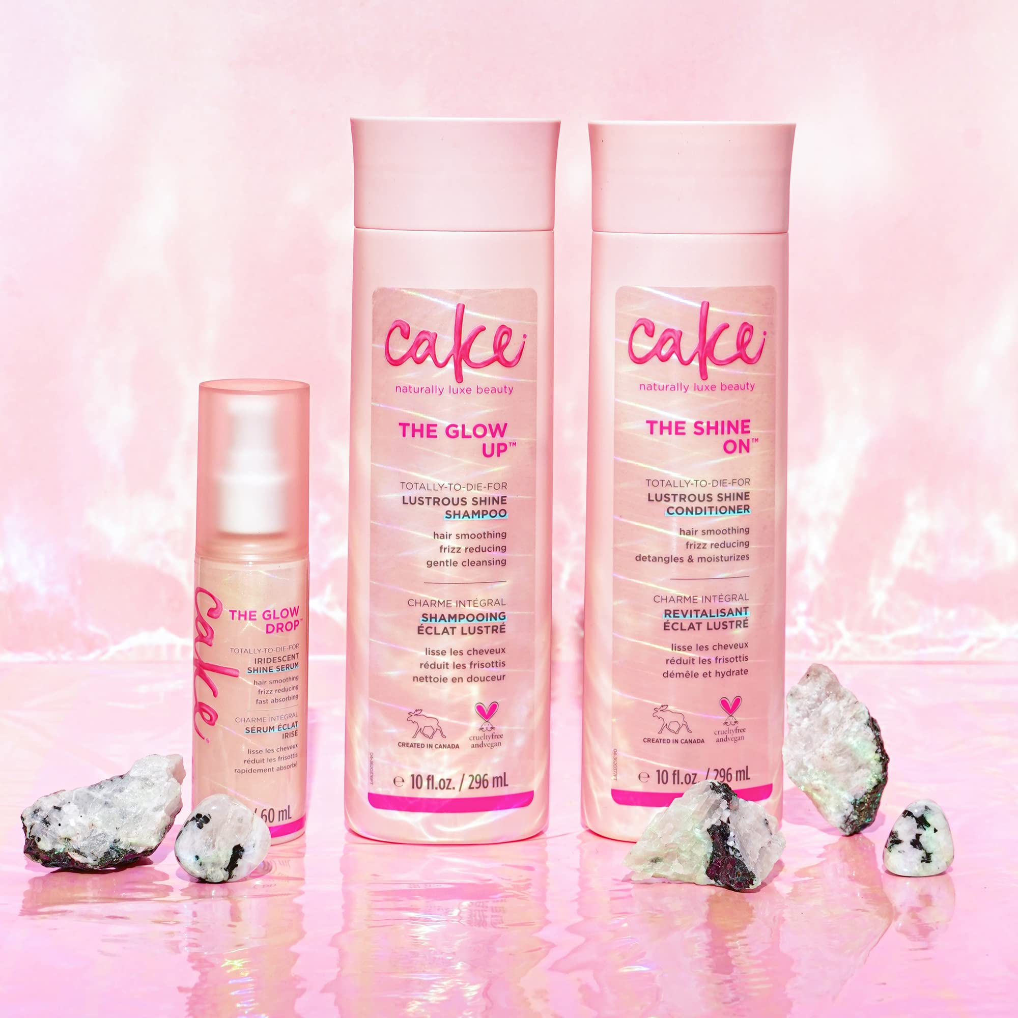 Cake Beauty Glow Drop Iridescent Shine Serum, Vegan, 2 oz, Pink, Sulfate-Free