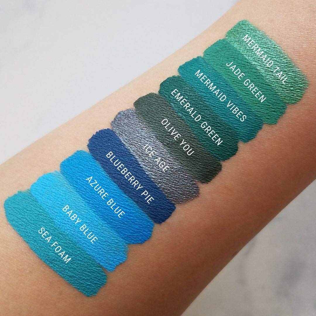 Aromi Azure Blue Matte Liquid Lipstick, Bright Blue Lip Color, Vegan, Cruelty-Free, Long-Lasting, Waterproof Lipstick, Handmade