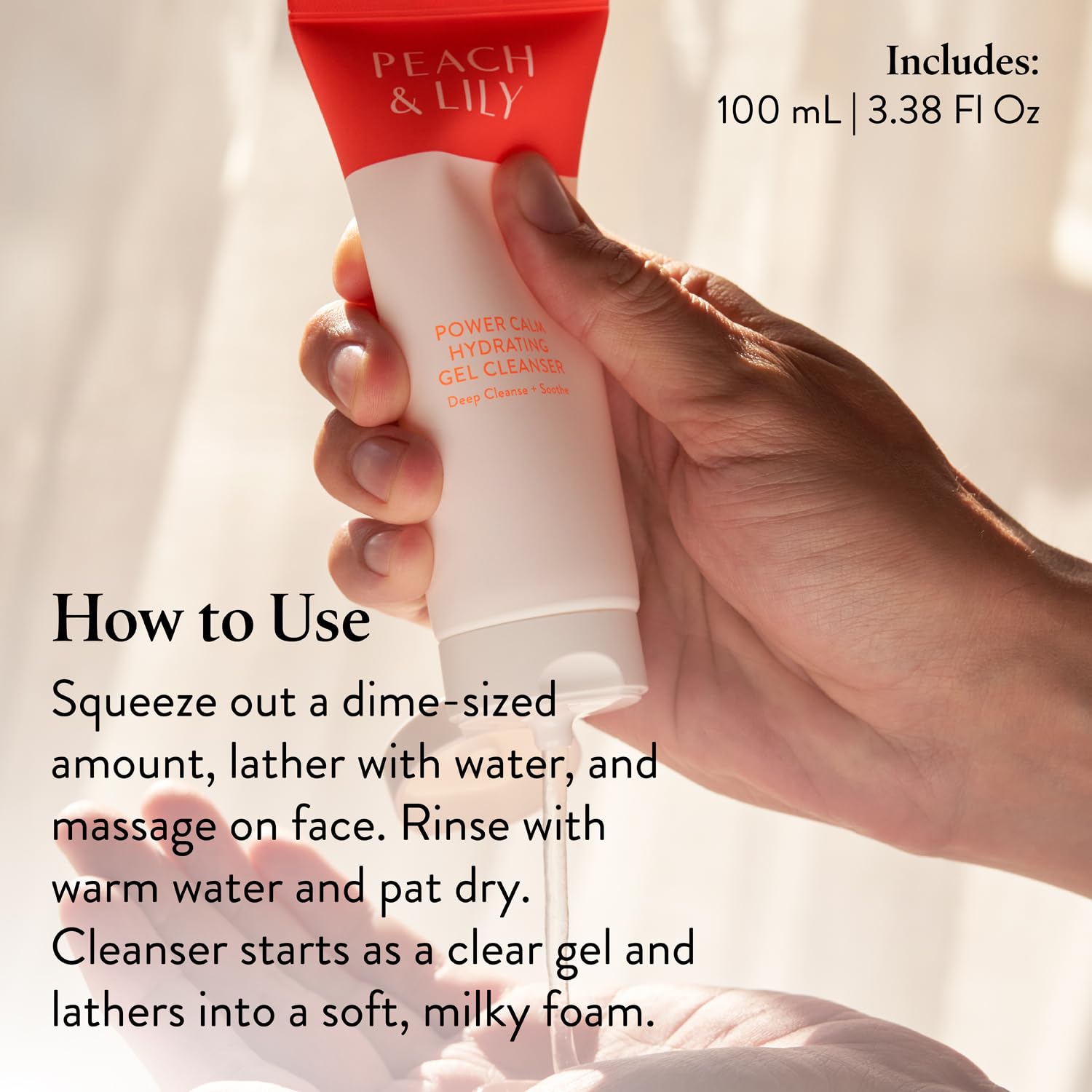 Peach & Lily - Power Calm Hydrating Gel Cleanser - Korean Skincare Face Wash - Dry, Normal, & Oily Skin - Vegan, Gluten Free, Fr