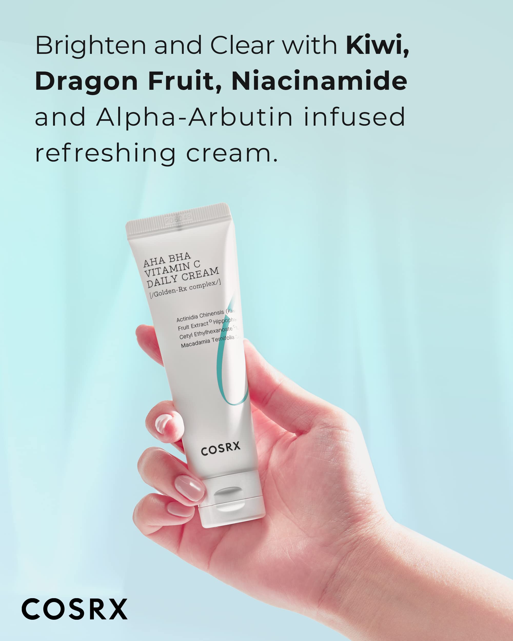 Cosrx Aha Bha Vitamin C Daily Cream 1.69 Fl. Oz 50 Ml, Face Cream, Brighten, Anti Aging, Plumping Skin, Natural, Fruit
