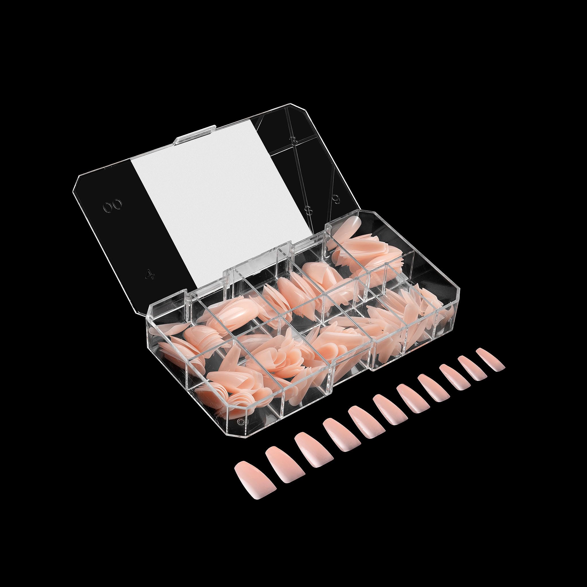 Apres Neutrals Gel-X Chloe Box Of Nail Tips, 11 Sizes 00-9, Soft Gel Tip Box (150Pcs) (Natural Coffin Medium, 150)