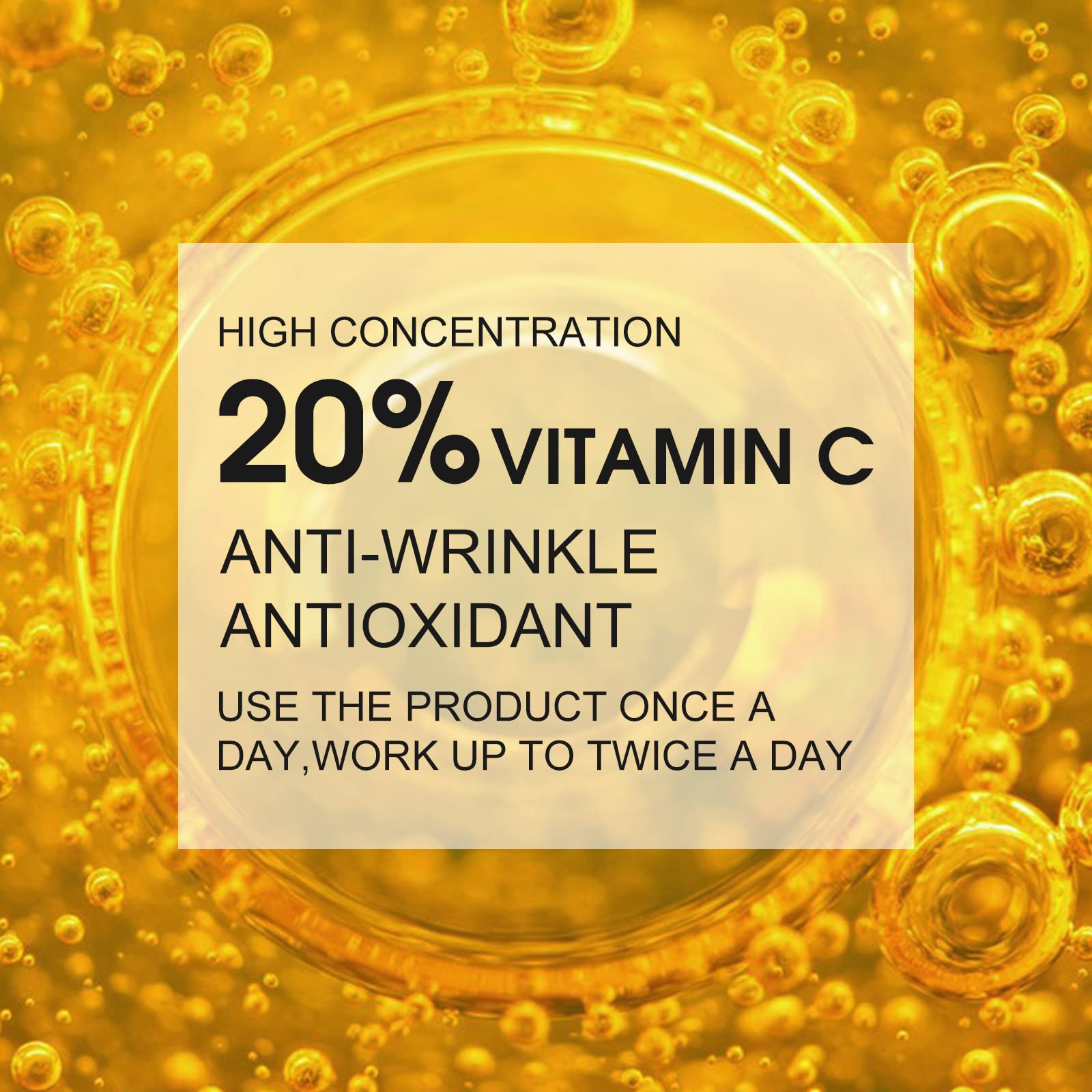 Premium 20% Vitamin C Serum For Face with Hyaluronic Acid, Retinol & Amino Acids - Boost Skin Collagen,Hydrate & Plump Skin, Ant