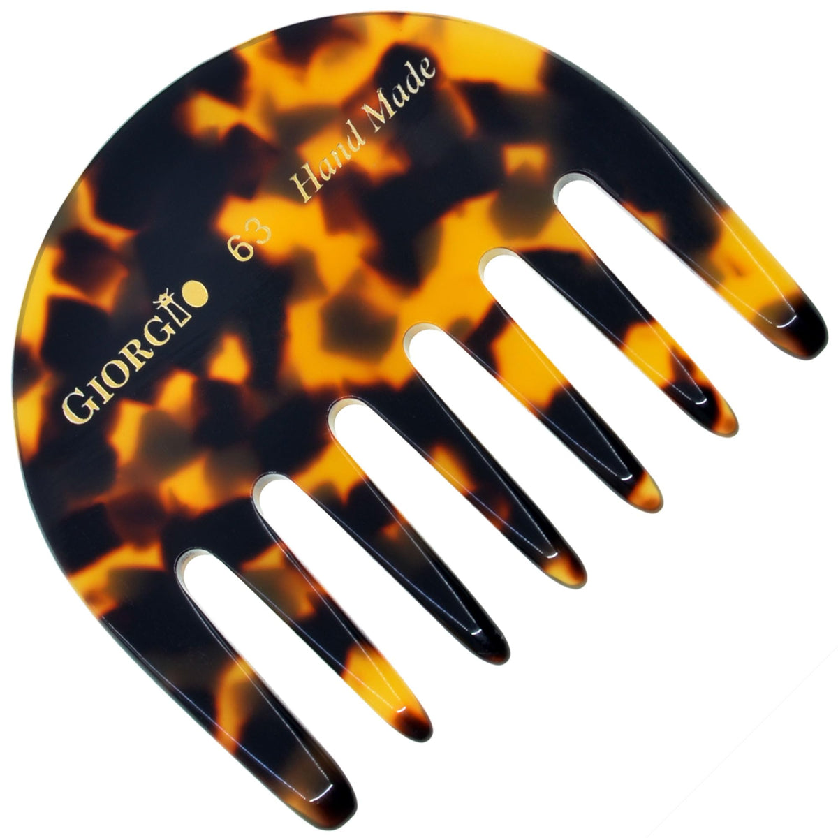 Giorgio G63 Wide Tooth Detangling Comb, Pocket and Travel Comb for Thick Hair, Hair Detangler for Wet and Dry Everyday Care - Ha