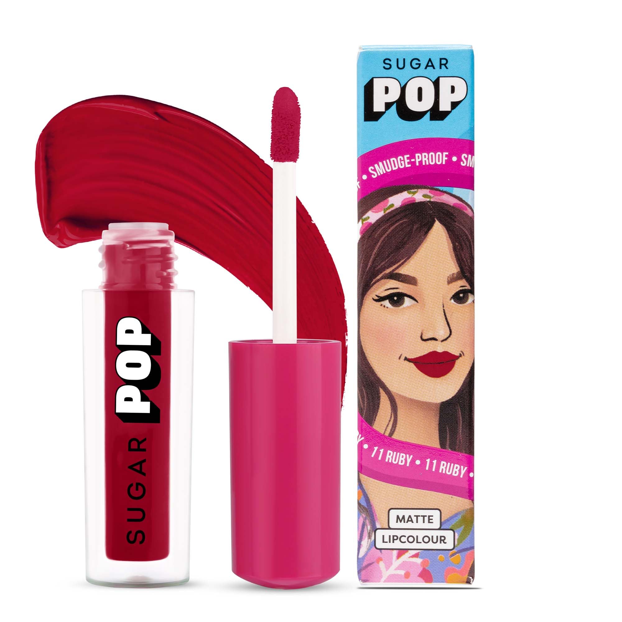 Sugar Pop Matte Lipcolour | Vitamin E | SuperPigmented | SmudgeProof | 1.6 Ml  11 Ruby
