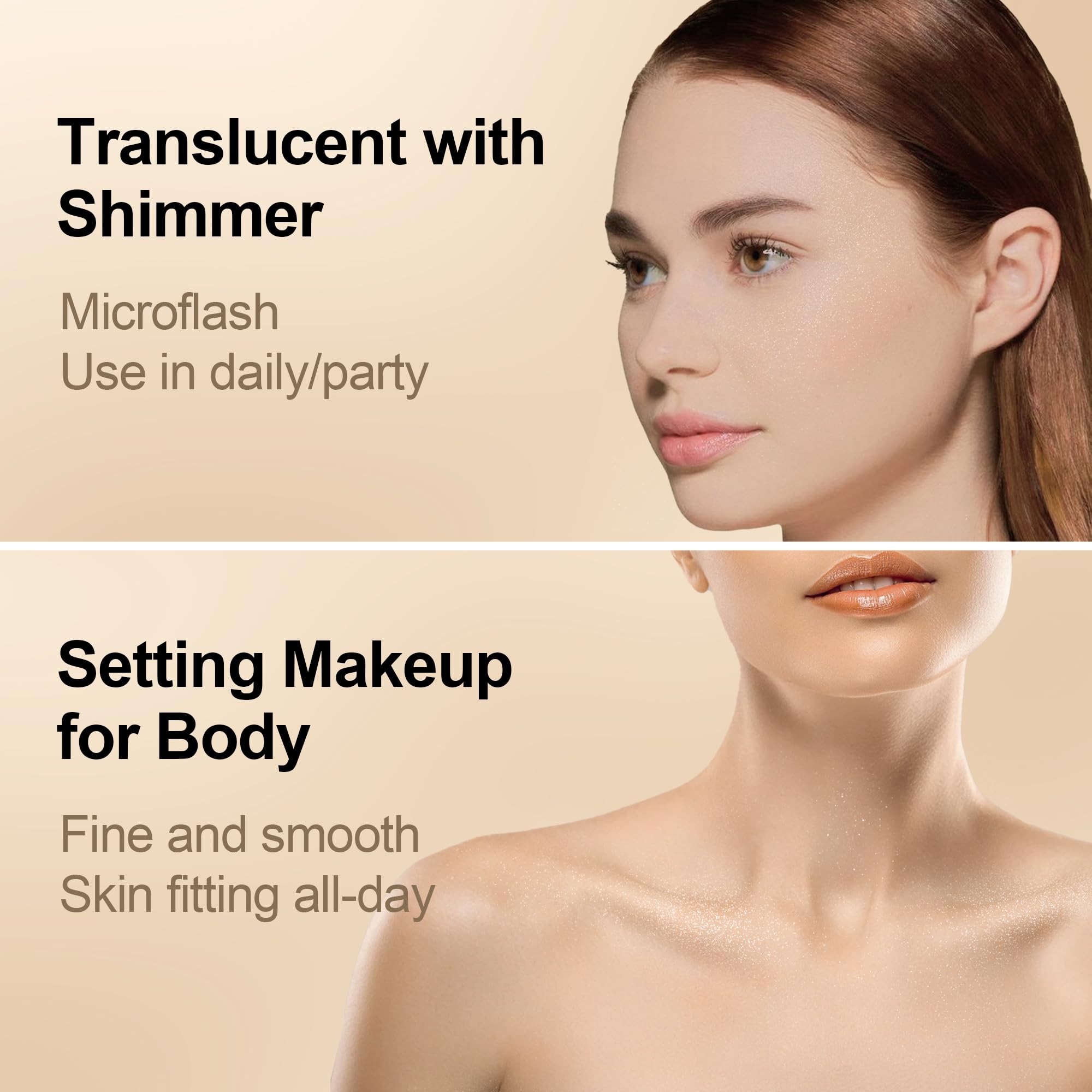 Translucent Setting Powder, Fv Loose Powder For Oil Control, Shimmer Finishing Powder, Matte Finish Baking Powder Makeup, Lightw