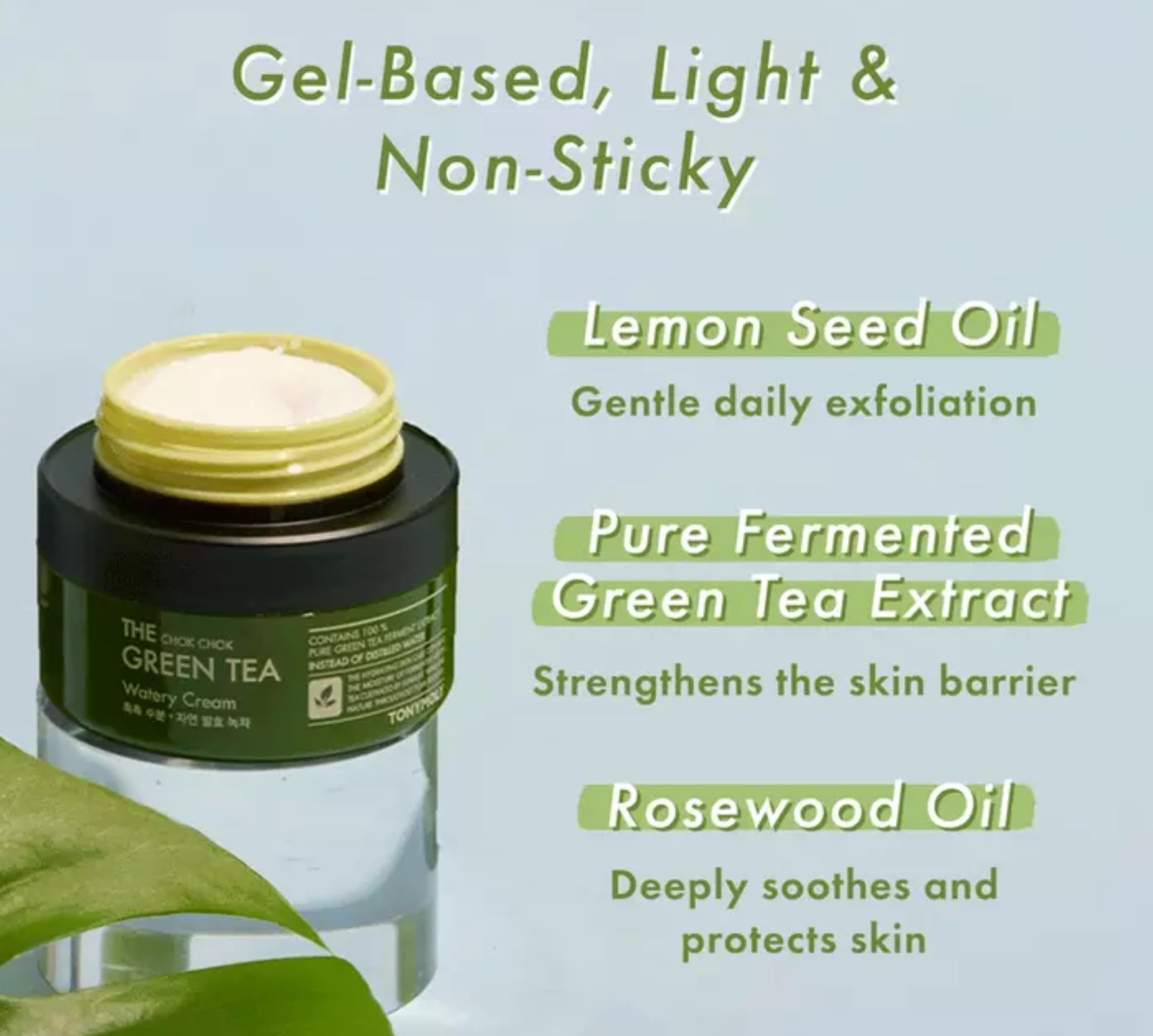Tonymoly The Chok Chok Green Tea Watery Cream, 3.38 Fl Oz