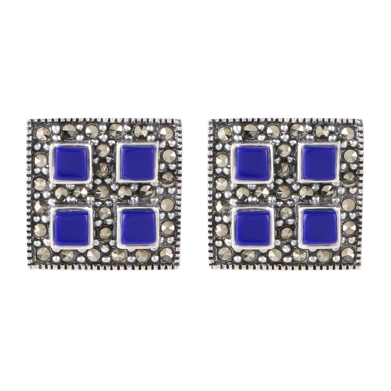 Ananth Jewels 925 Silver Square Stud Earrings For Women