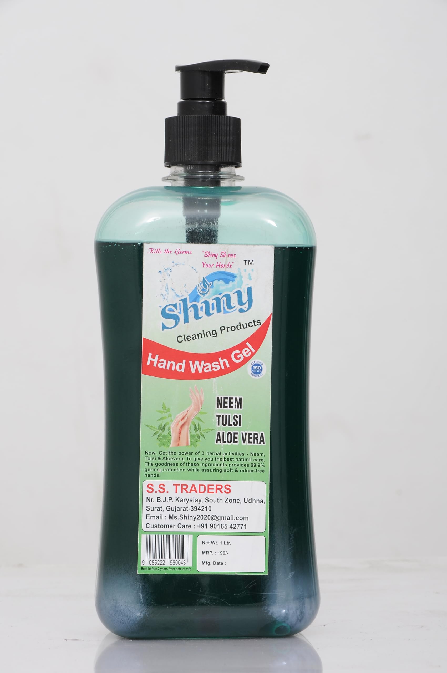 Shiny Aloe Vera Neem Tulsi Handwash 1 Litre | Antibacterial Liquid Hand Wash | Deep Cleansing & Gentle On Skin | Family Pack