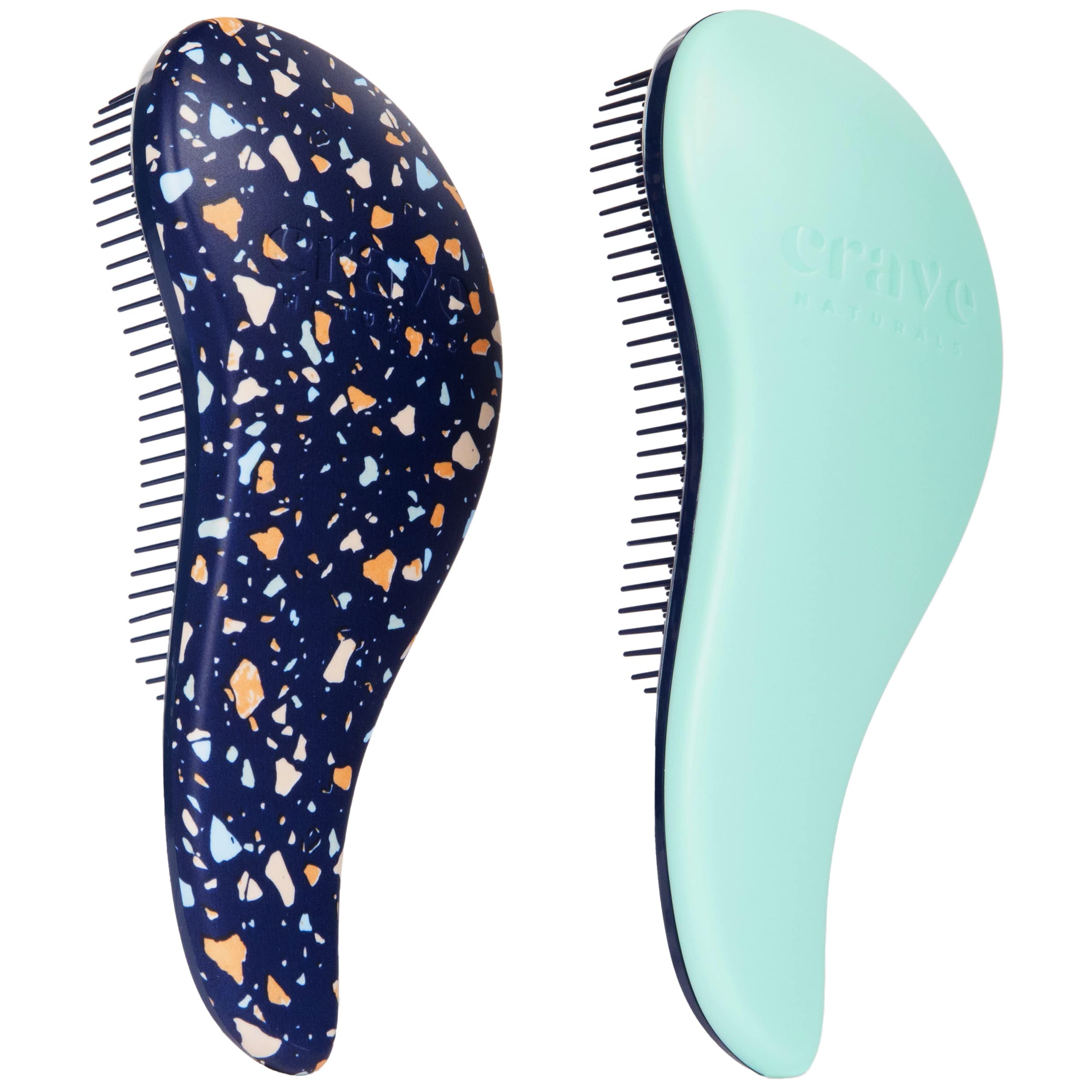Crave Naturals Glide Thru Detangling Hair Brushes for Adults & Kids Hair - Detangler Hairbrush for Natural, Curly, Straight, Wet