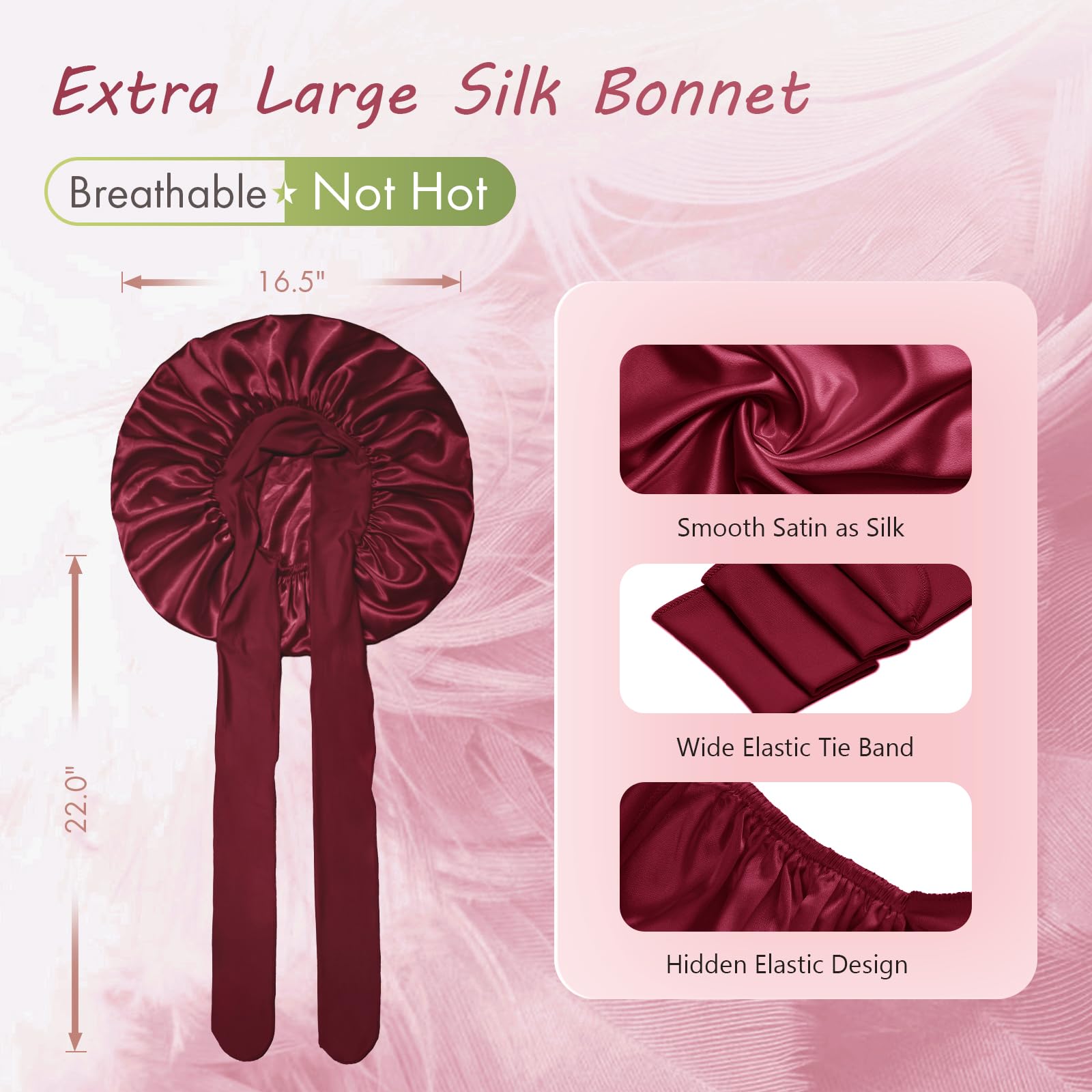 BONNET QUEEN Silk Bonnet for Sleeping Women Satin Bonnet Hair Bonnet Large Bonnet night sleep cap scarf for curly hair with tie