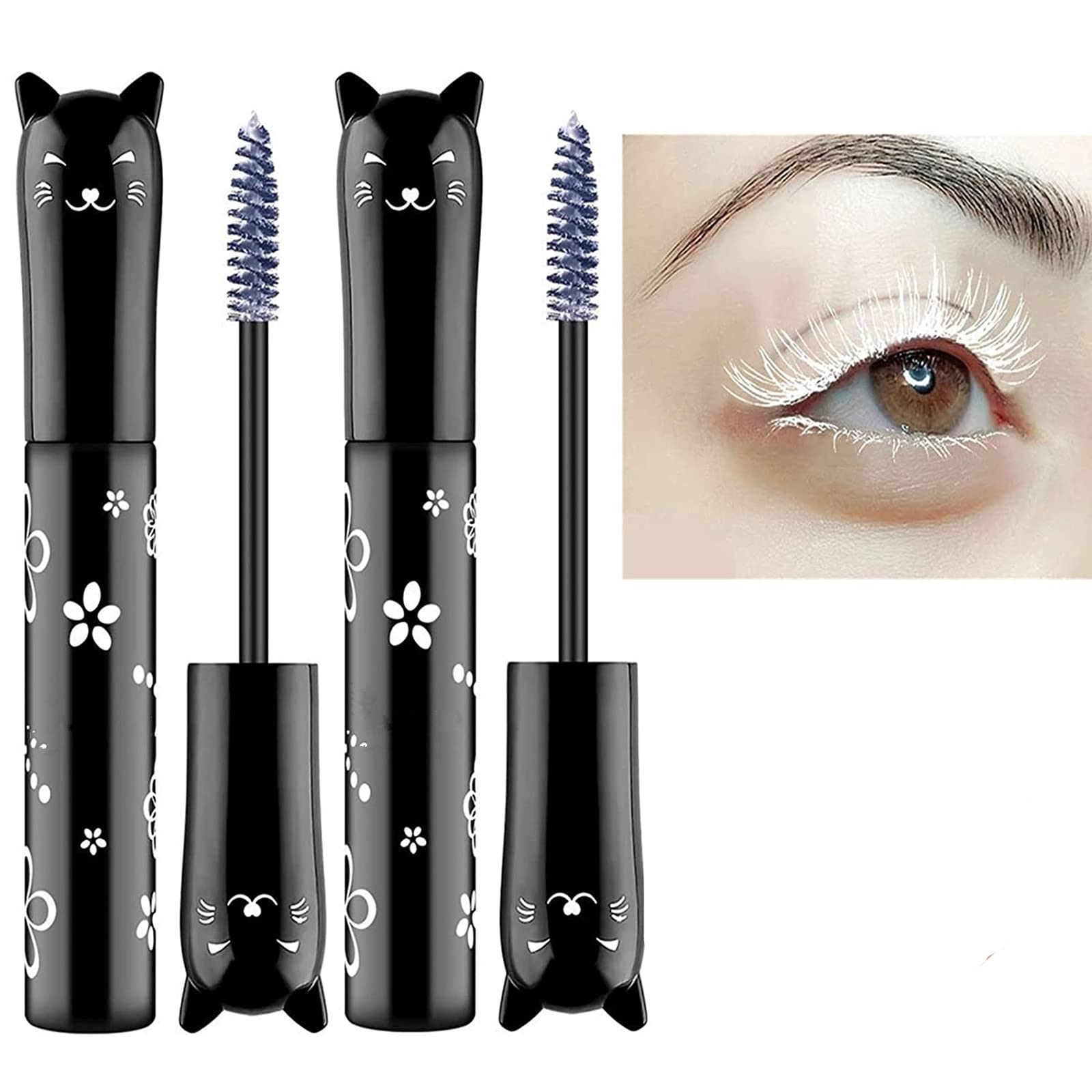 Lgszgdcn 6 Colors Cat Eye Mascara Eyes Makeup Color Mascara Waterproof Fast Dry Eyelashes Curling Lengthening Makeup Eye Lengthe