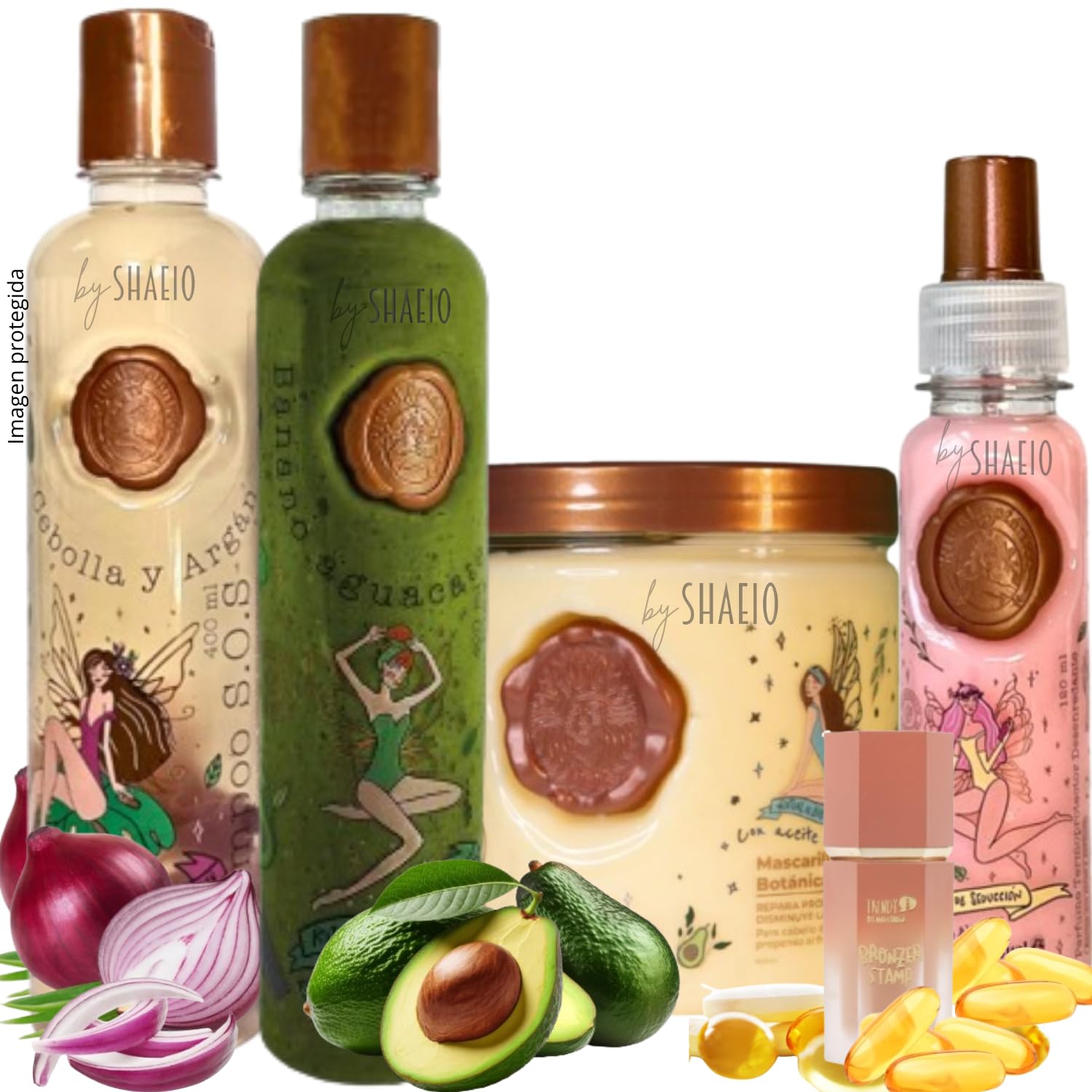 RITUAL BOTANICO Kit 4 Crecimiento Acelerado y Ultra Reparador S.O.S: Shampoo de Cebolla, Mascarilla para el Cabello, Acondiciona