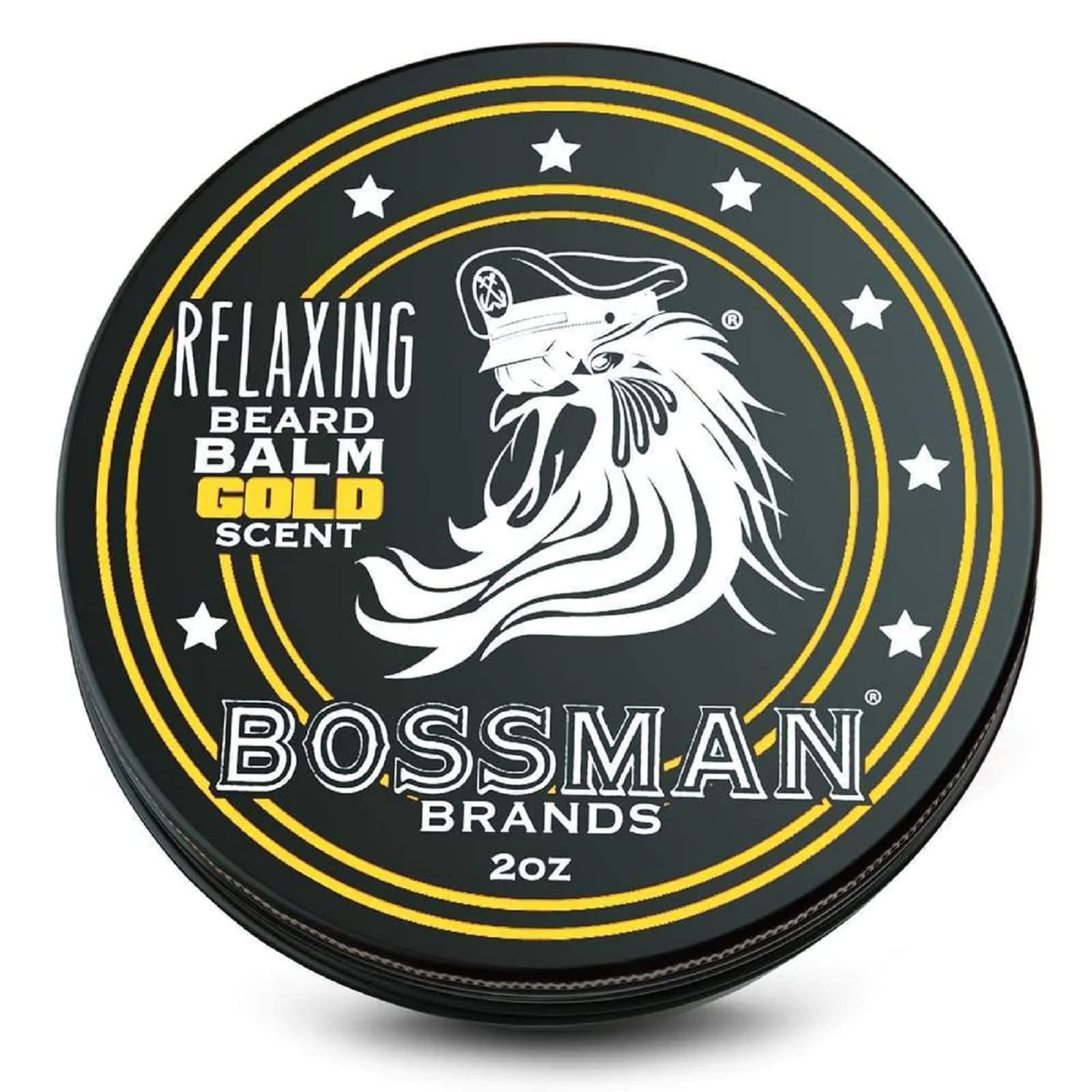 Bossman Relaxing Beard Balm - Beard Tamer, Relaxer, Thickener And Softener Cream - Beard Care Product - Made In Usa (Gold Scent)