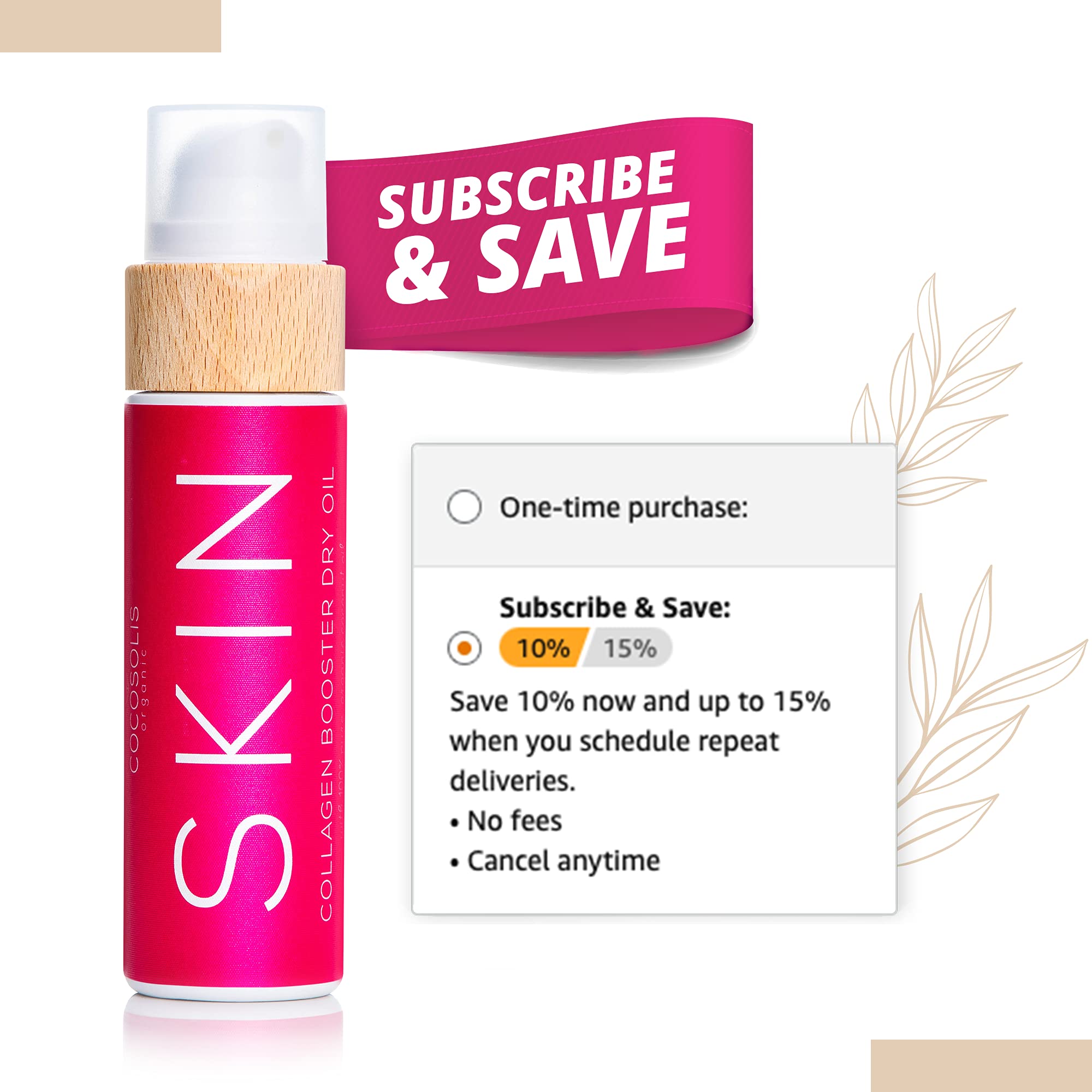 COCOSOLIS SKIN Collagen Booster Bio Oil - Anti-Aging Collagen Lotion for Skin Tightening with Rosehip and Essential oils - Colla