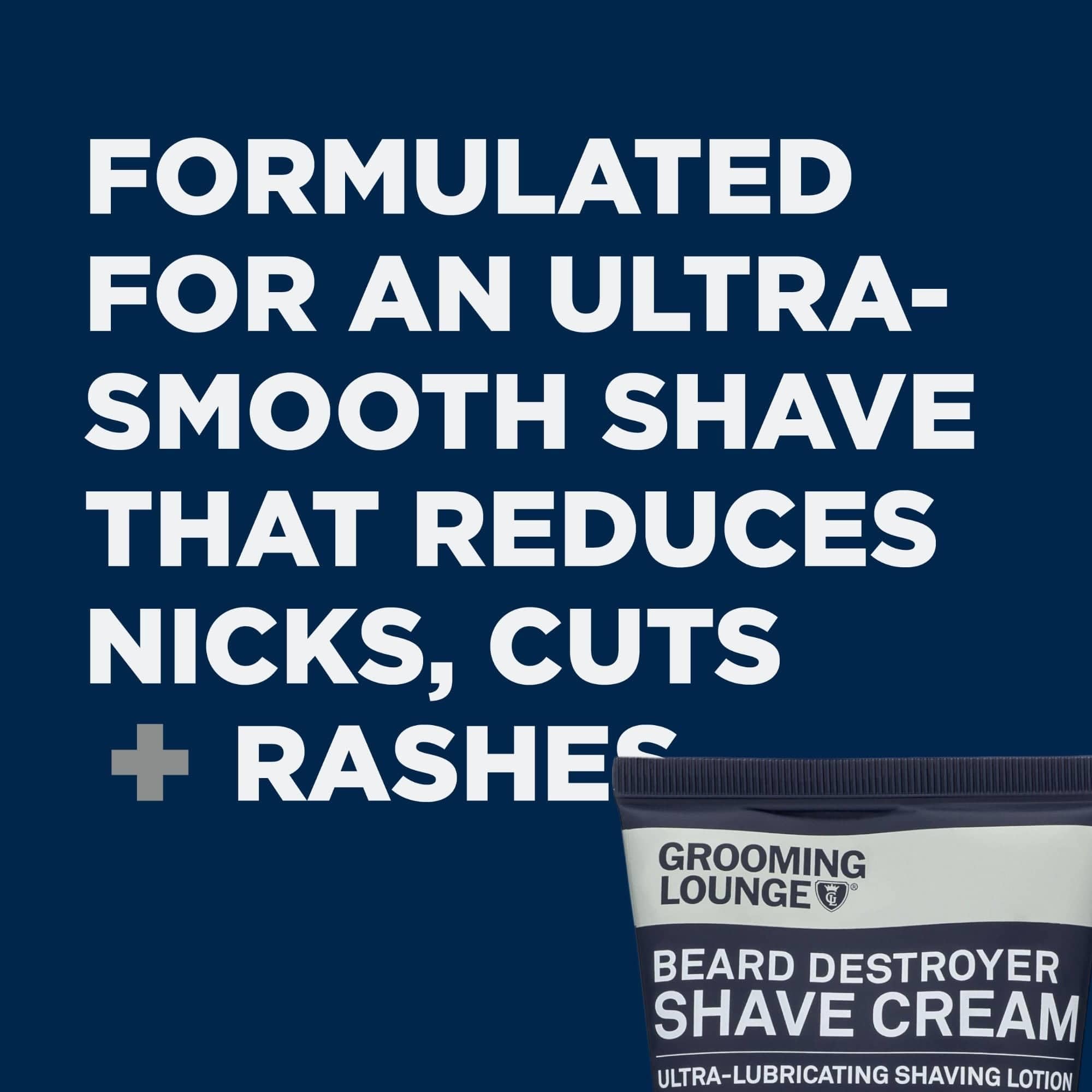 Grooming Lounge Beard Destroyer Shave Cream - Moisturizing, Bump And Razor Burn Free Shaving Solution For Men - Low Foam Lather