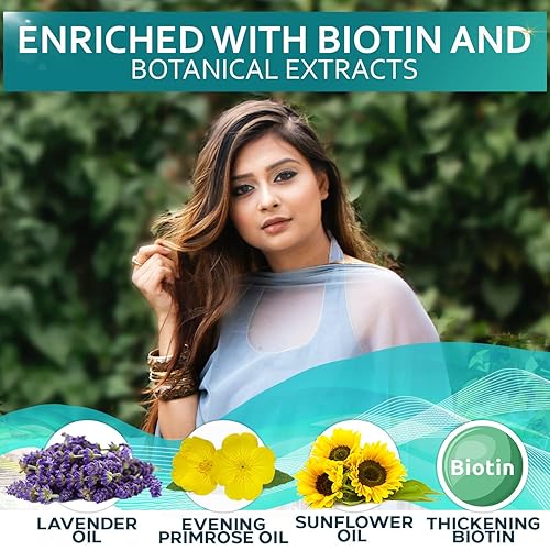 Biotin Hair Thickening Serum For Men And Women - Intense Strengthening Treatment Product With Natural Botanical Oil Blend To Hel