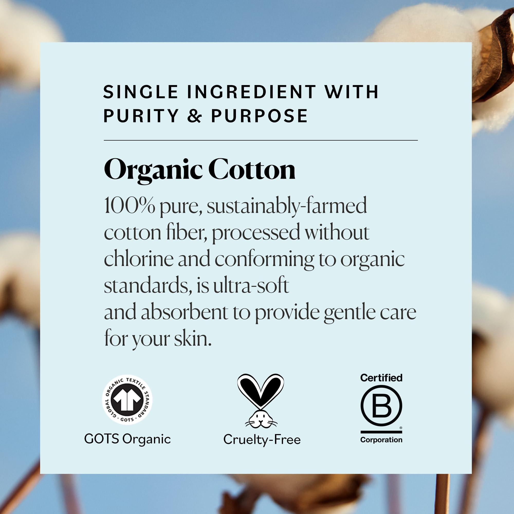 Sky Organics Organic Cotton Swabs For Sensitive Skin, 100% Pure Gots Certified Organic For Beauty & Personal Care, 375 Ct