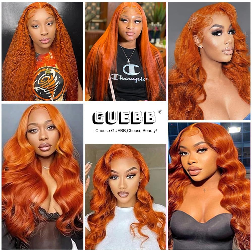 Long 32 Inch #350 Ginger Orange Lace Front Wigs Human Hair Body Wave 13X4 Ginger Lace Front Wig Human Hair Hd Lace Frontal Wig W